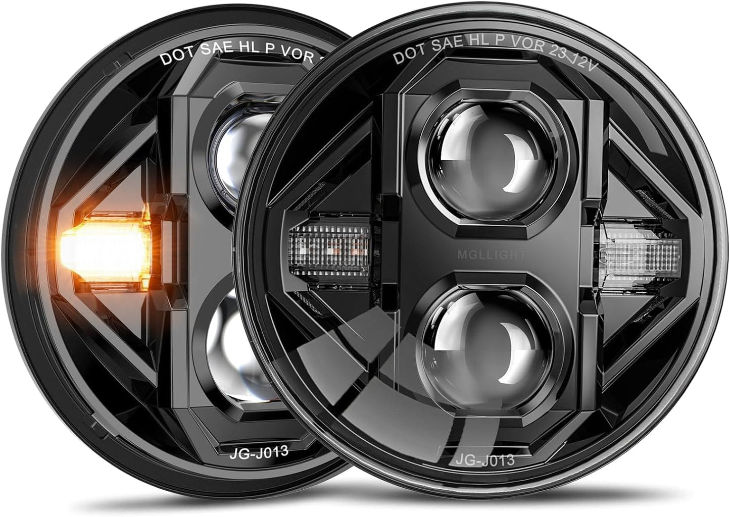 2024 New 7 Inch LED Headlights DOT Approved Anti-glare 1000% Brightness H6024 LED Headlights Plug&Play, Compatible with Wrangler JK JKU TJ LJ Z-beam Cut-Off Line