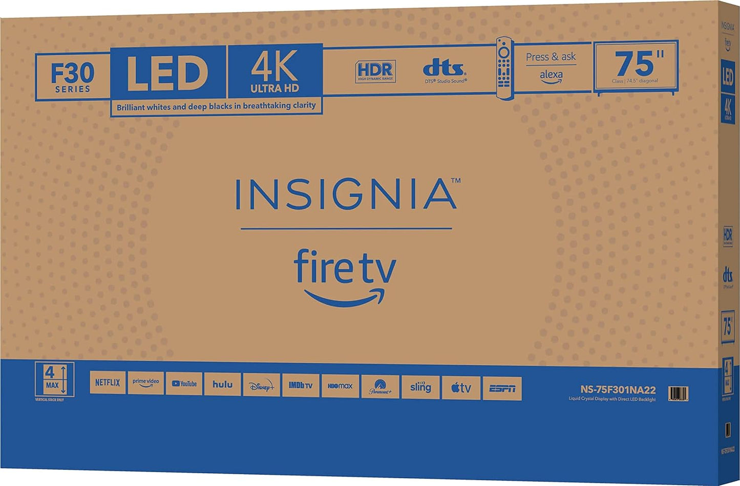 INSIGNIA 43-inch Class F30 Series LED 4K UHD Smart Fire TV with Alexa Voice Remote (NS-43F301NA22, 2021 Model) Xpress