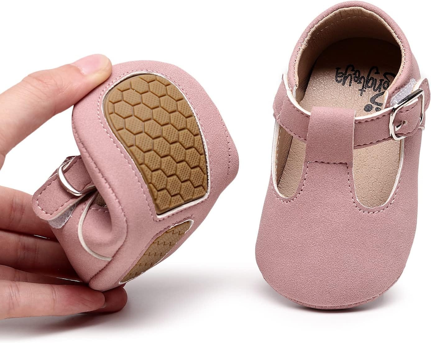 HONGTEYA Infant Baby Girls Mary Jane Flats Non Slip for Toddler First Walkers Soft Sole PU Leather Crib Shoes Sneaker Wedding Party Christmas Princess Dress Shoes Baby Moccasins Girls Xpress