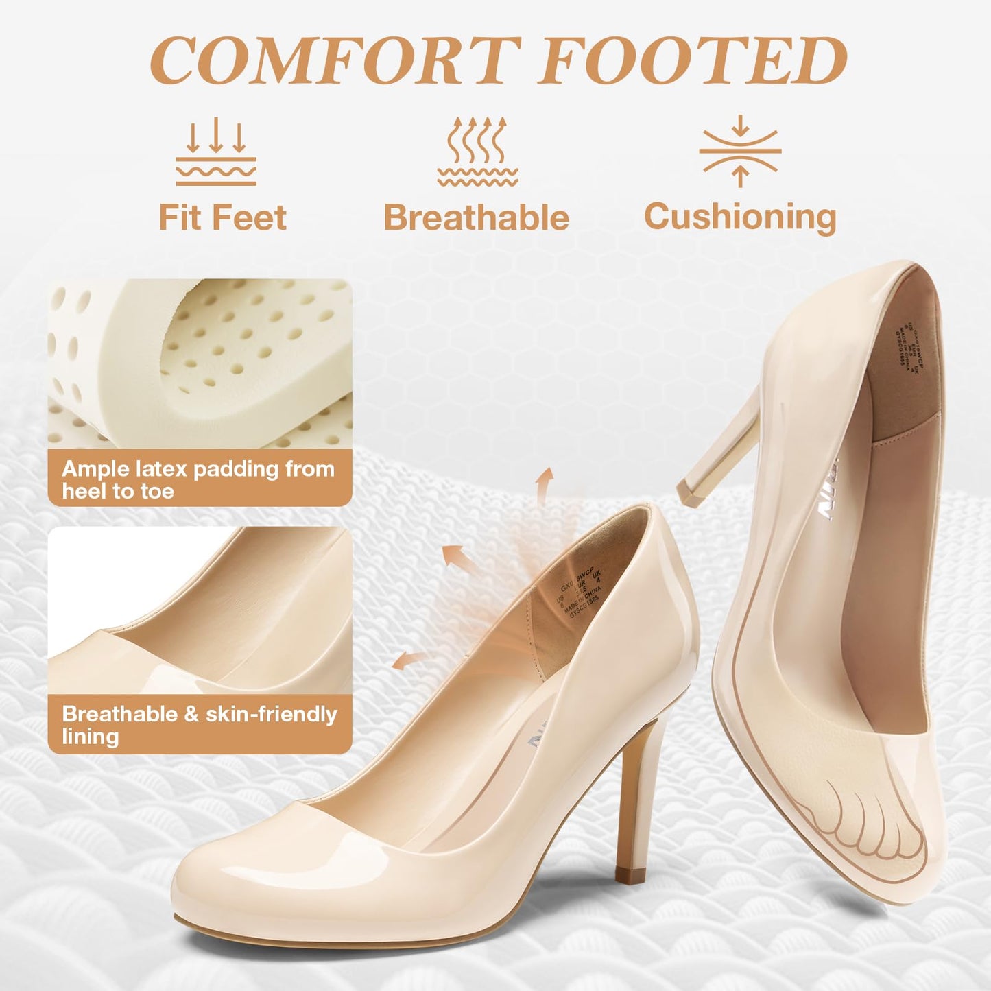 Women's Round Toe Comfortable Stiletto Heels Closed Toe Dress Pumps Shoes for Wedding Work Office Business