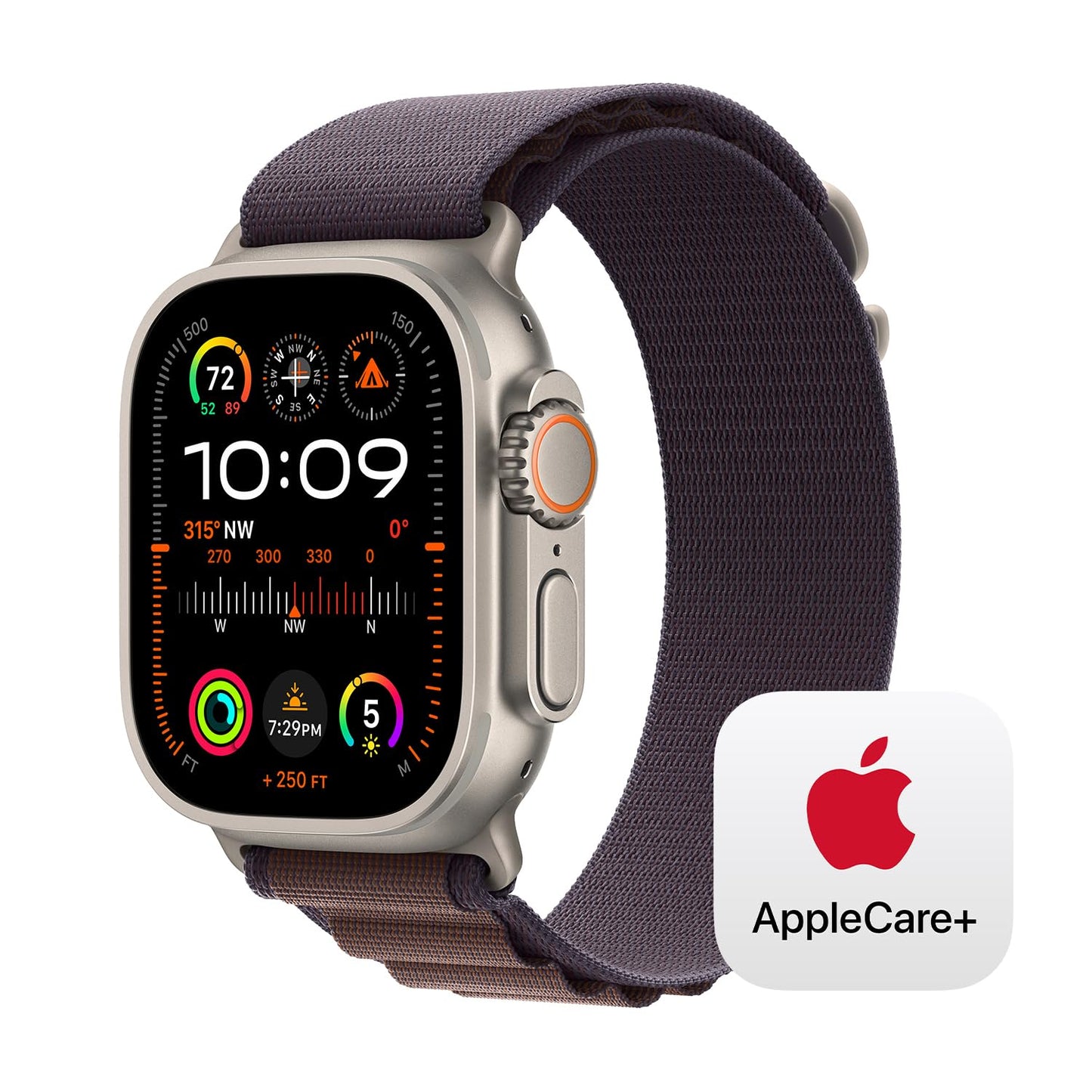 Montre intelligente Apple Watch Ultra 2 [GPS + Cellular 49 mm] avec boîtier en titane robuste et bracelet bleu océan. Tracker d'activité, GPS de précision, bouton d'action, durée de vie de la batterie extra longue, écran Retina lumineux 