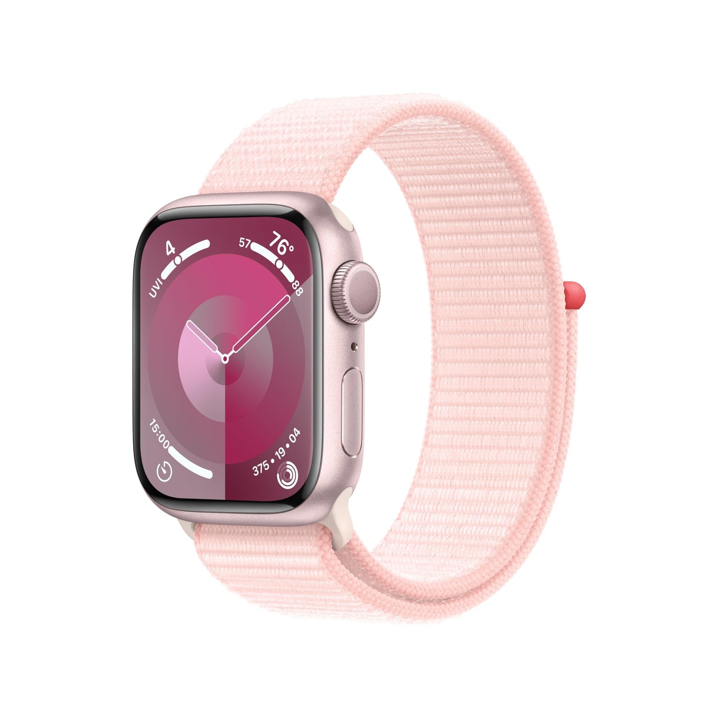 Montre intelligente Apple Watch Series 9 [GPS 45 mm] avec boîtier en aluminium Starlight et bracelet sport Starlight M/L. Tracker d'activité, applications ECG, écran Retina toujours actif, résistant à l'eau 