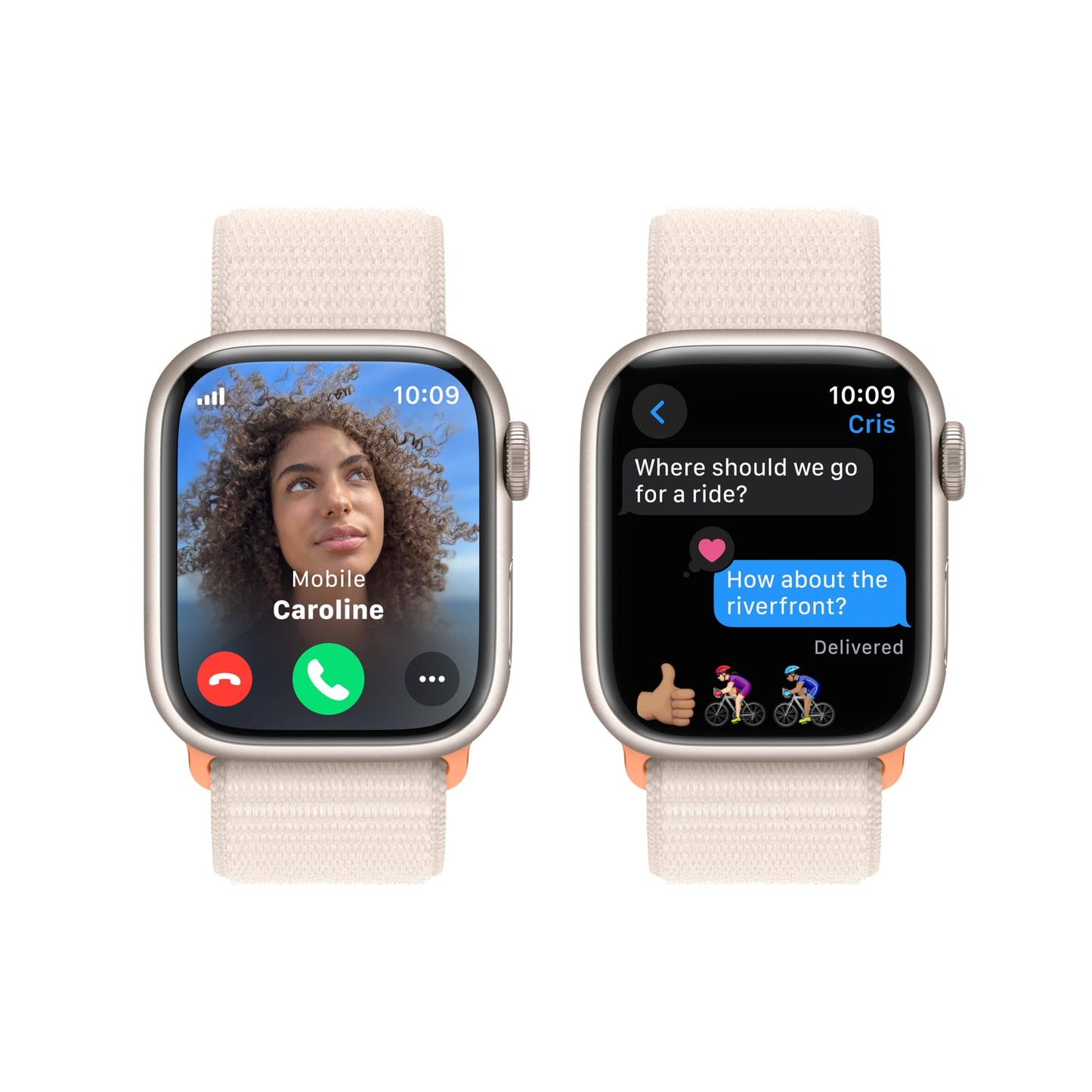 Montre intelligente Apple Watch Series 9 [GPS + Cellular 45 mm] avec boîtier en aluminium argenté avec boucle Sport bleu hiver. Tracker d'activité, applications ECG, écran Retina toujours activé, neutre en carbone 