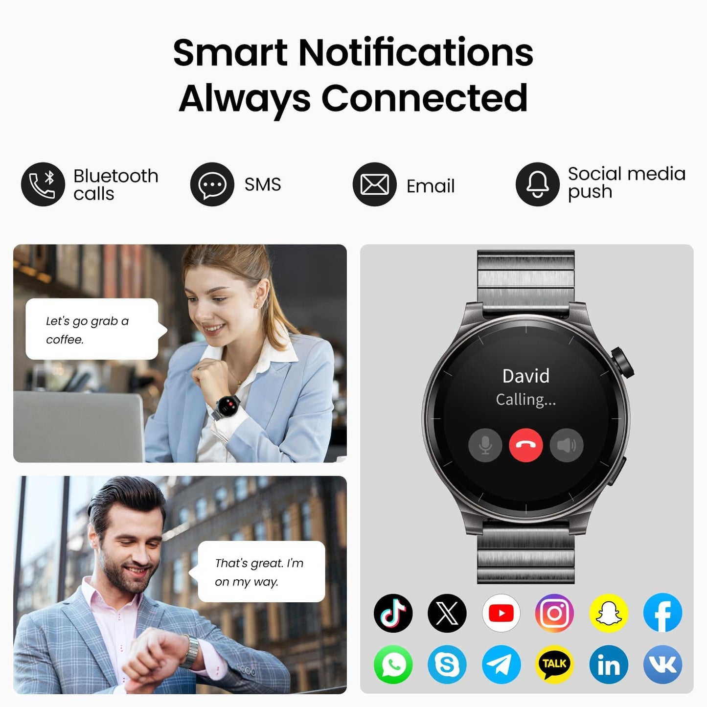 TOZO S5 Smart Watch (Answer/Make Calls), 1.43’’ AMOLED Smart Watches for Men Women 100+ Sport Modes Fitness Watch with Blood Oxygen/Sleep/Heart Rate Monitor, IP68 Waterproof Smartwatch