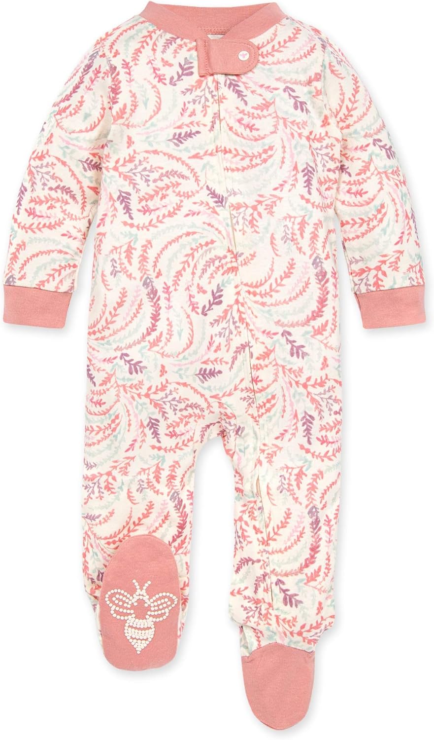 Burt's Bees Baby Baby Girls' Sleep and Play Pajamas, 100% Organic Cotton One-Piece Romper Jumpsuit Zip Front Pjs Xpress