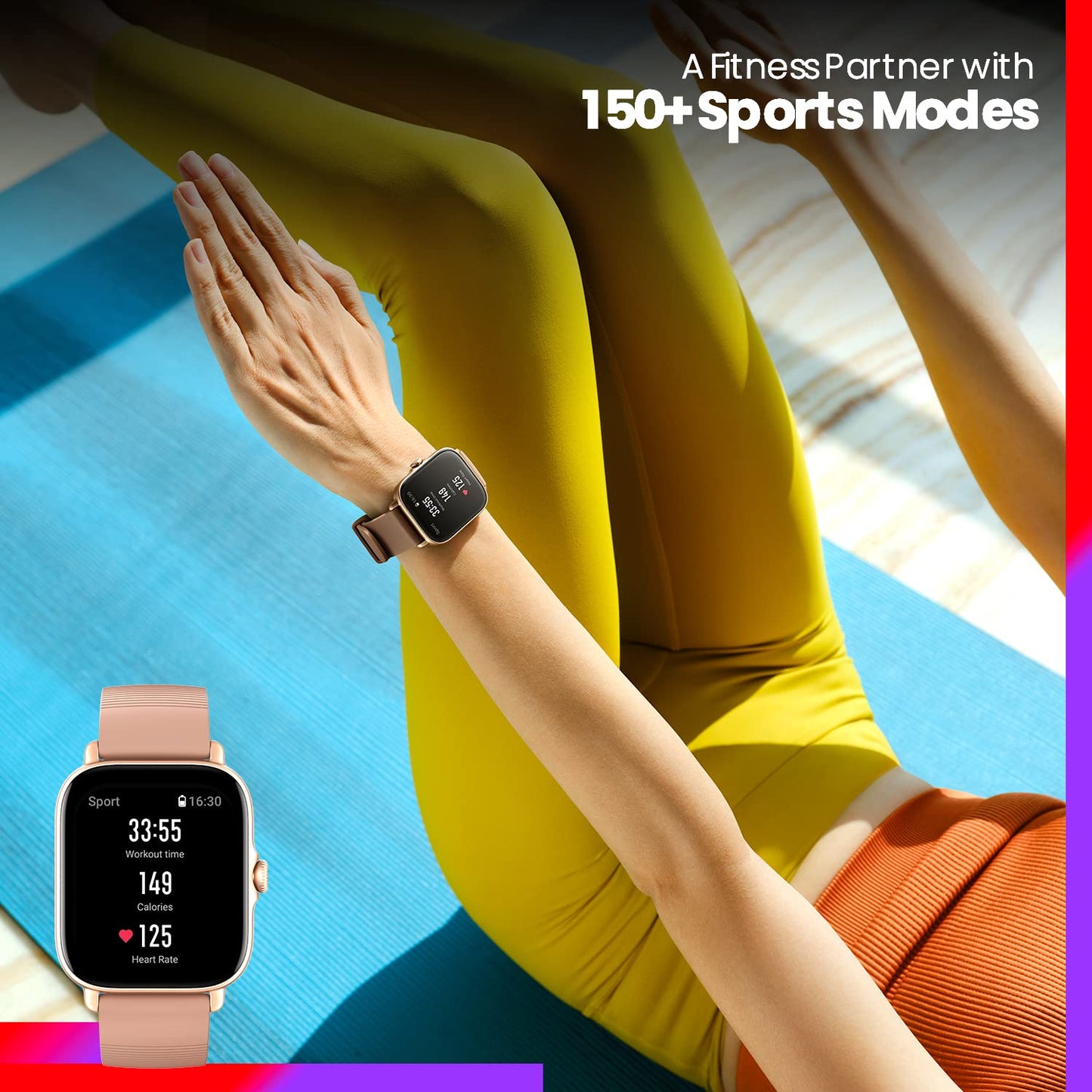 Montre intelligente Amazfit GTR 3 Pro pour hommes, autonomie de 12 jours, Alexa intégrée, appels et SMS Bluetooth, GPS et 150 modes sportifs, écran AMOLED 1,45", montre de fitness avec suivi de fréquence cardiaque SpO2, noir 