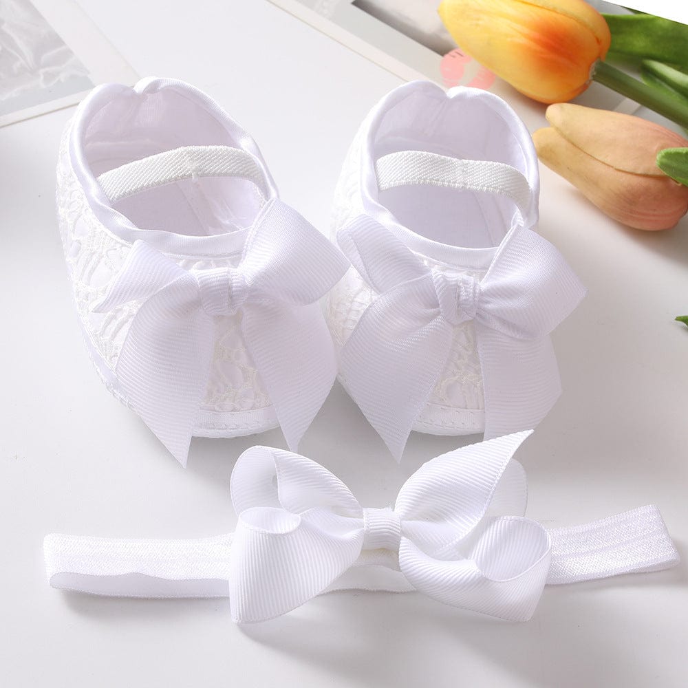 Baby Shoes Hair Band Set European And American Cute Bow Princess Shoes