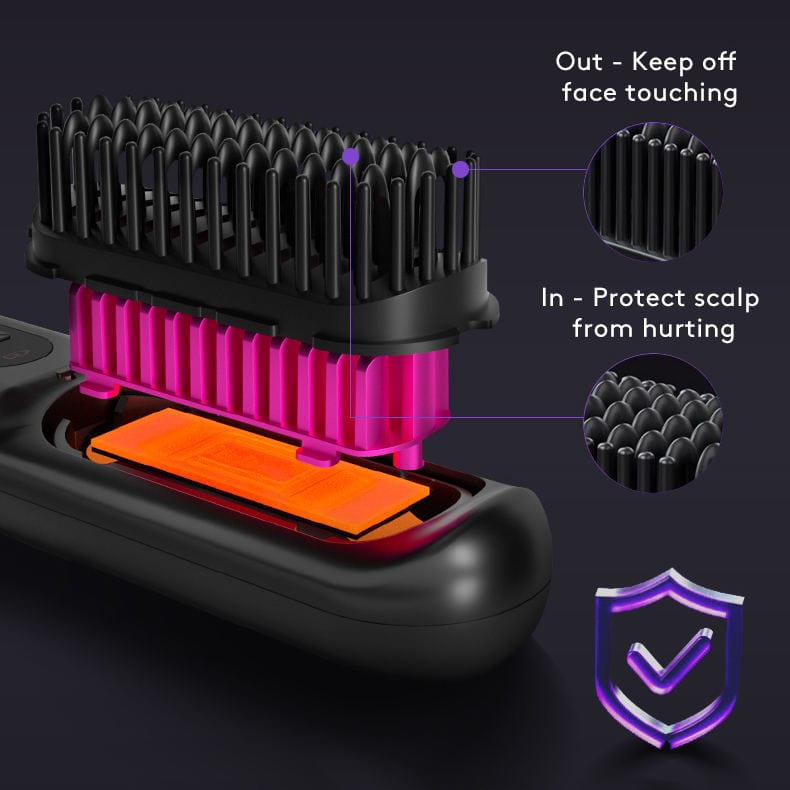 Peigne à cheveux lisse 2 en 1, brosse à lisser sans fil, chauffage rapide, bigoudi chaud Portable, chargeur USB