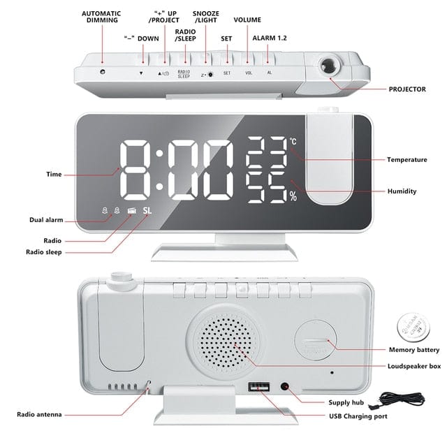 LED Digital Projection Clock Xpress