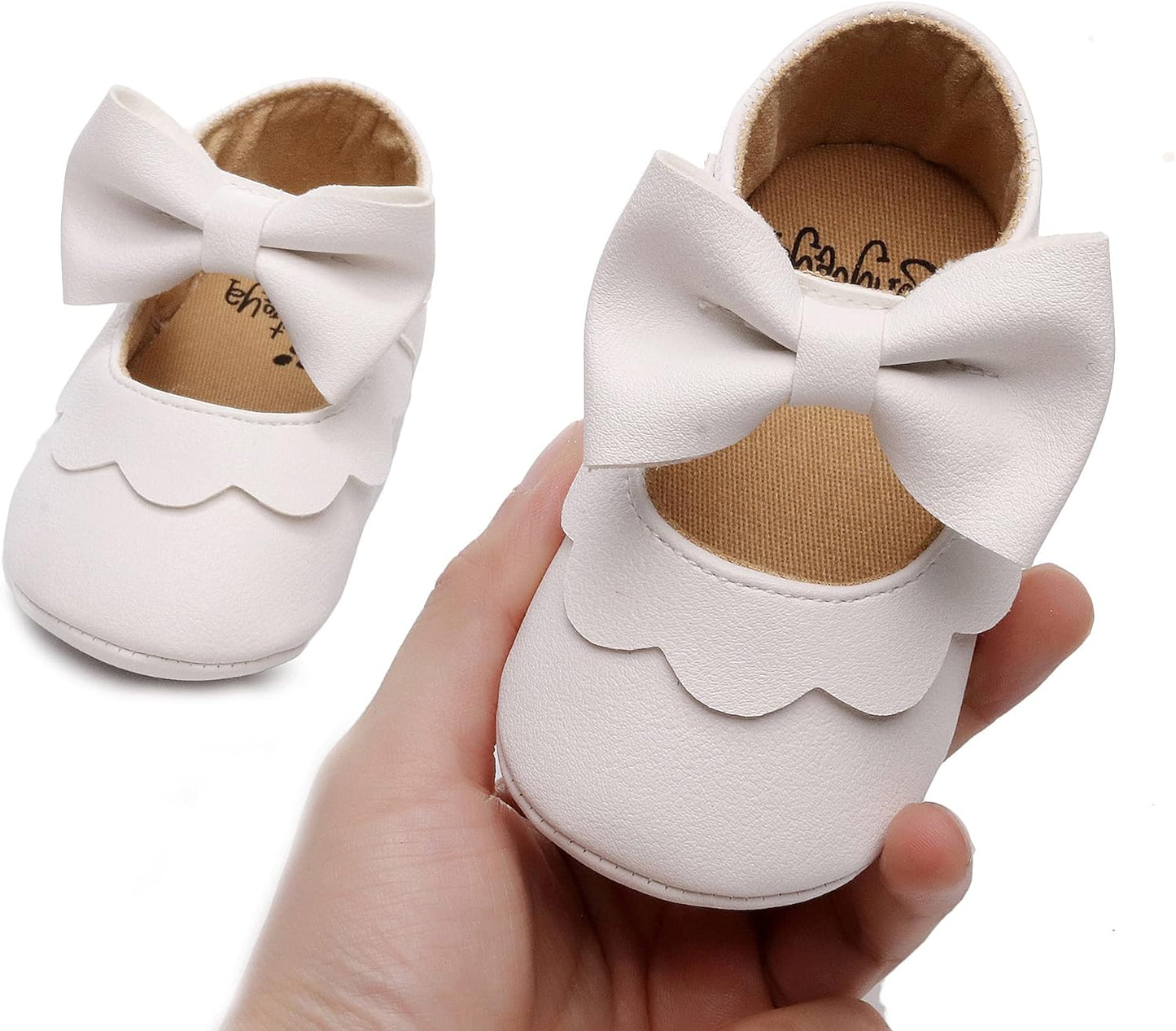 HONGTEYA Infant Baby Girls Mary Jane Flats Non Slip for Toddler First Walkers Soft Sole PU Leather Crib Shoes Sneaker Wedding Party Christmas Princess Dress Shoes Baby Moccasins Girls Xpress