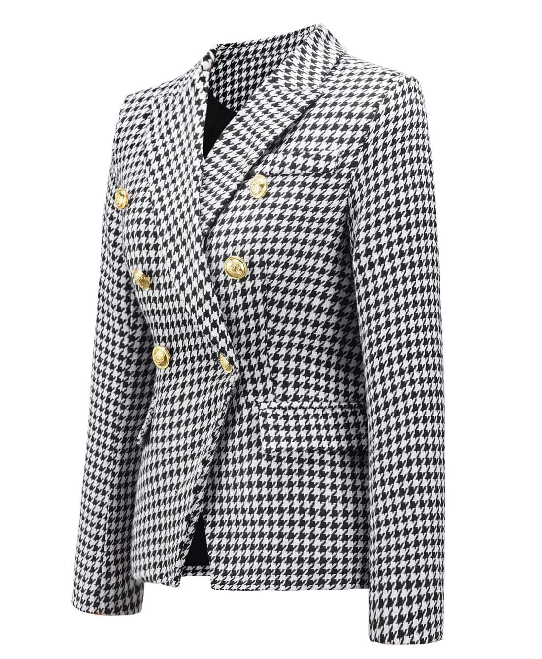 Chouyatou Blazer vintage à double boutonnage pour femme Coupe ajustée