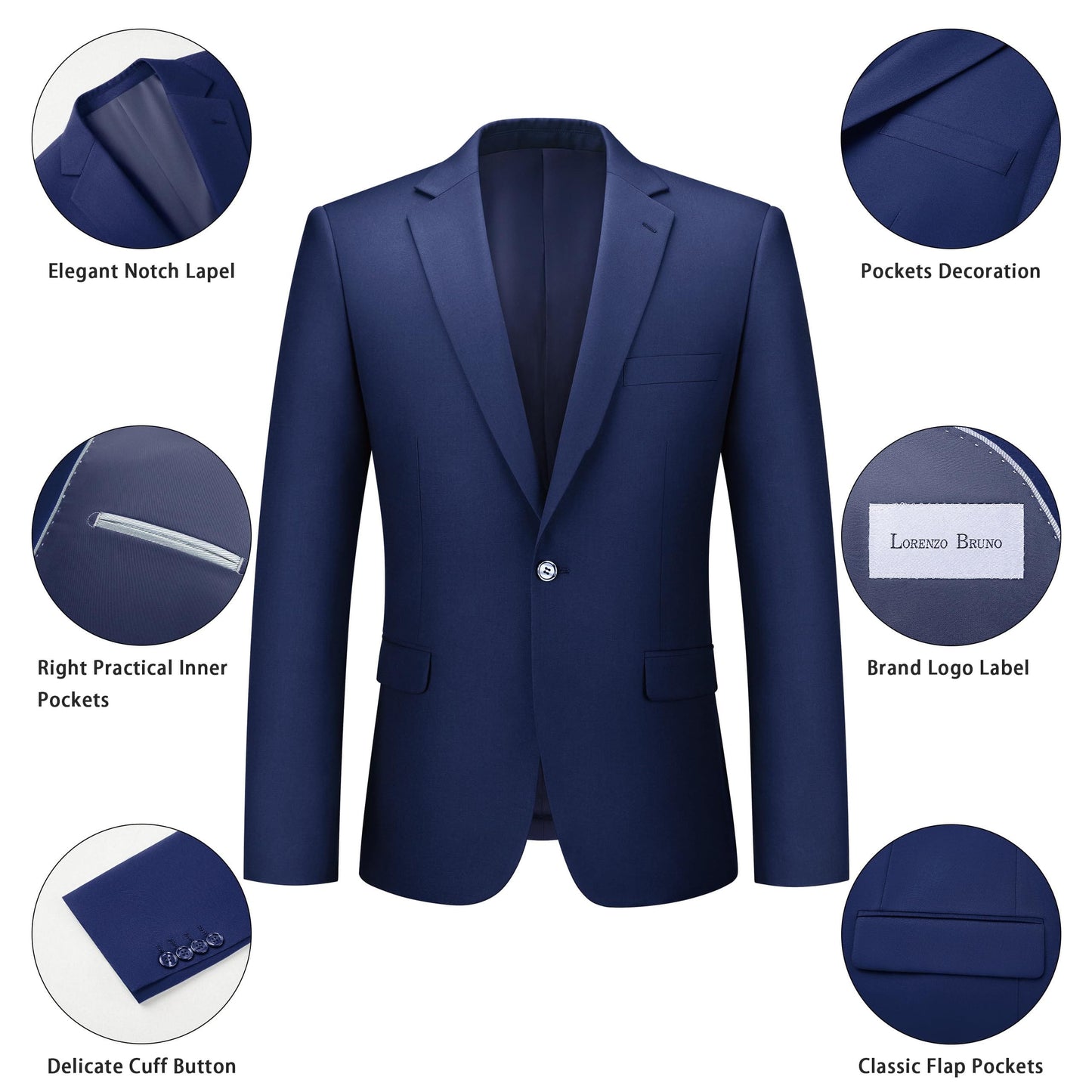 Mens Suit 2 Piece Suits for Men One Button Slim Fit Solid Jacket & Pant Tuxedo Set Business Wedding Party