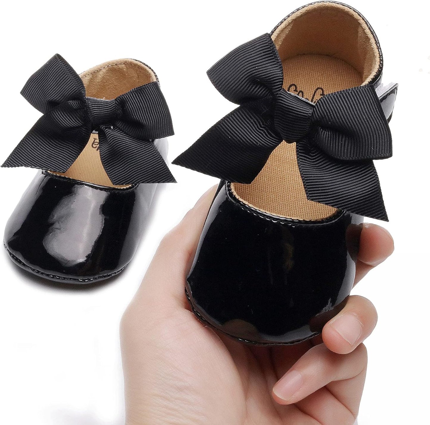 HONGTEYA Infant Baby Girls Mary Jane Flats Non Slip for Toddler First Walkers Soft Sole PU Leather Crib Shoes Sneaker Wedding Party Christmas Princess Dress Shoes Baby Moccasins Girls Xpress