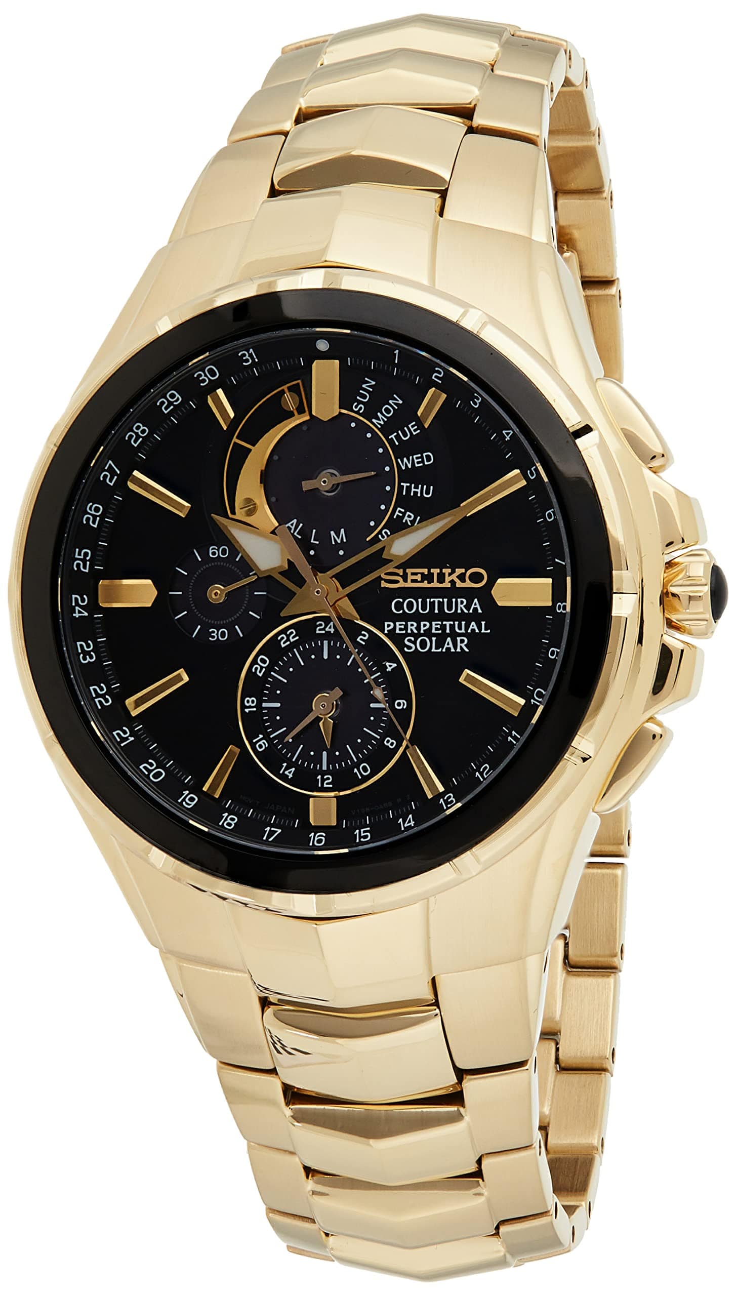 SEIKO Watch for Men - Coutura Collection - Light-Powered, Perpetual Calendar, and 100m Water Resistant