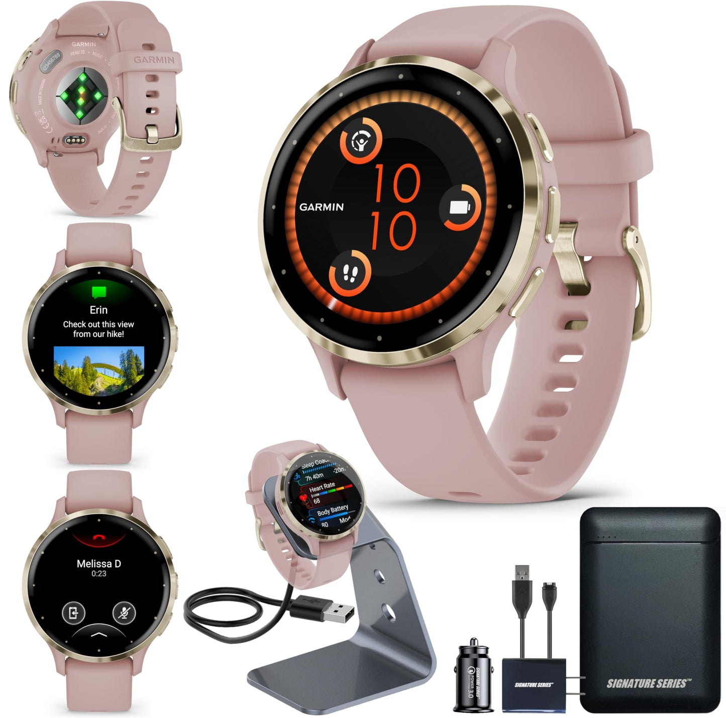 Garmin Venu 3, GPS Smartwatch with AMOLED Display, Black | Advanced Health and Fitness Features, Up to 14 Day Battery Life, Body Battery Energy Monitoring with Signature Power Bundle