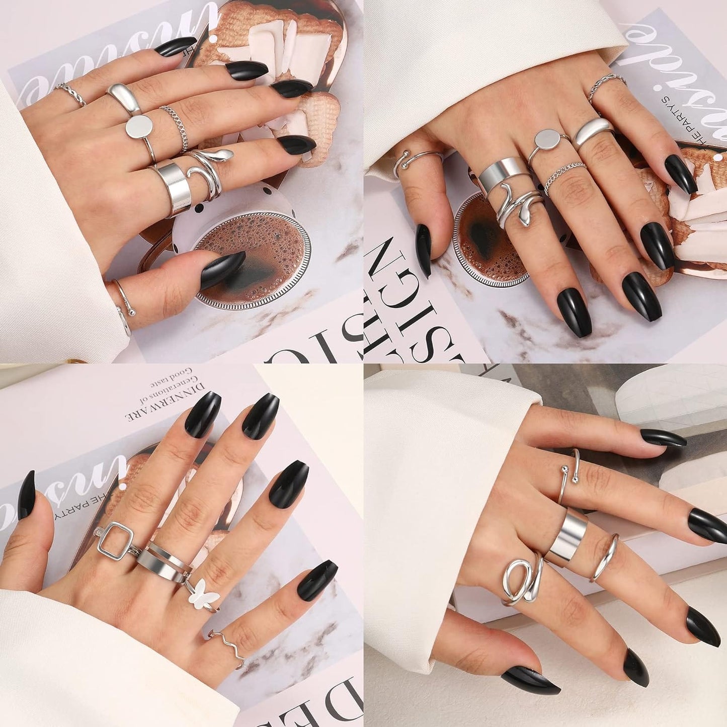 ÌF ME 24 Pcs Gold Vintage Knuckle Rings Set for Women Girls, Boho Dainty Stackable Midi Finger Rings, Snake Butterfly Signet Fashion Ring Pack Jewelry Gifts. Xpress