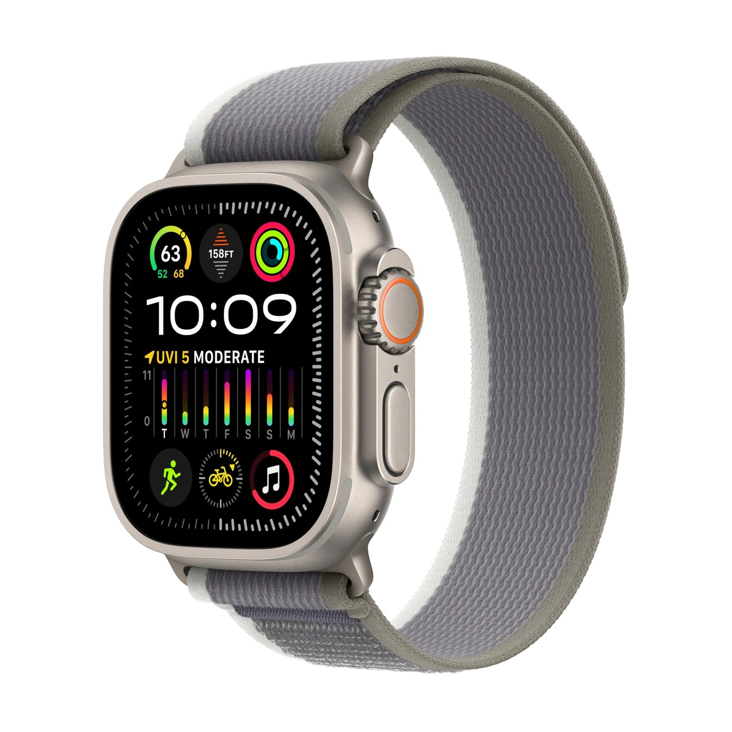 Reloj inteligente Apple Watch Ultra 2 [GPS + Cellular 49 mm] con caja resistente de titanio y correa blanca Ocean. Monitor de actividad física, GPS de precisión, botón de acción, batería de duración extralarga, pantalla Retina brillante 