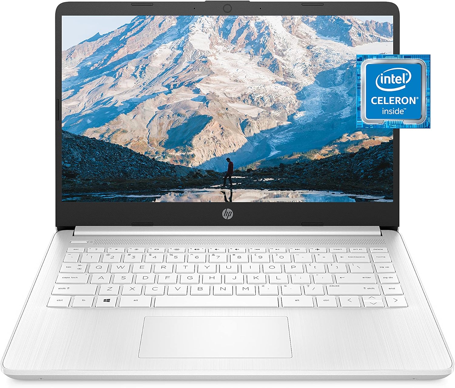 HP 14 Laptop, Intel Celeron N4020, 4 GB RAM, 64 GB Storage, 14-inch Micro-edge HD Display, Windows 11 Home, Thin & Portable, 4K Graphics, One Year of Microsoft 365 (14-dq0040nr, 2021, Snowflake White) Xpress