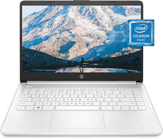 HP 14 Laptop, Intel Celeron N4020, 4 GB RAM, 64 GB Storage, 14-inch Micro-edge HD Display, Windows 11 Home, Thin & Portable, 4K Graphics, One Year of Microsoft 365 (14-dq0040nr, 2021, Snowflake White) Xpress