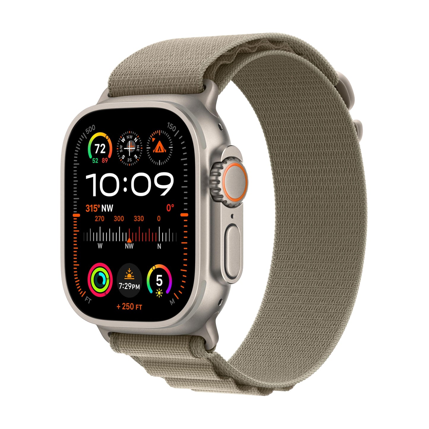 Montre intelligente Apple Watch Ultra 2 [GPS + Cellular 49 mm] avec boîtier en titane robuste et bracelet océan blanc. Tracker d'activité, GPS de précision, bouton d'action, durée de vie de la batterie extra longue, écran Retina lumineux 