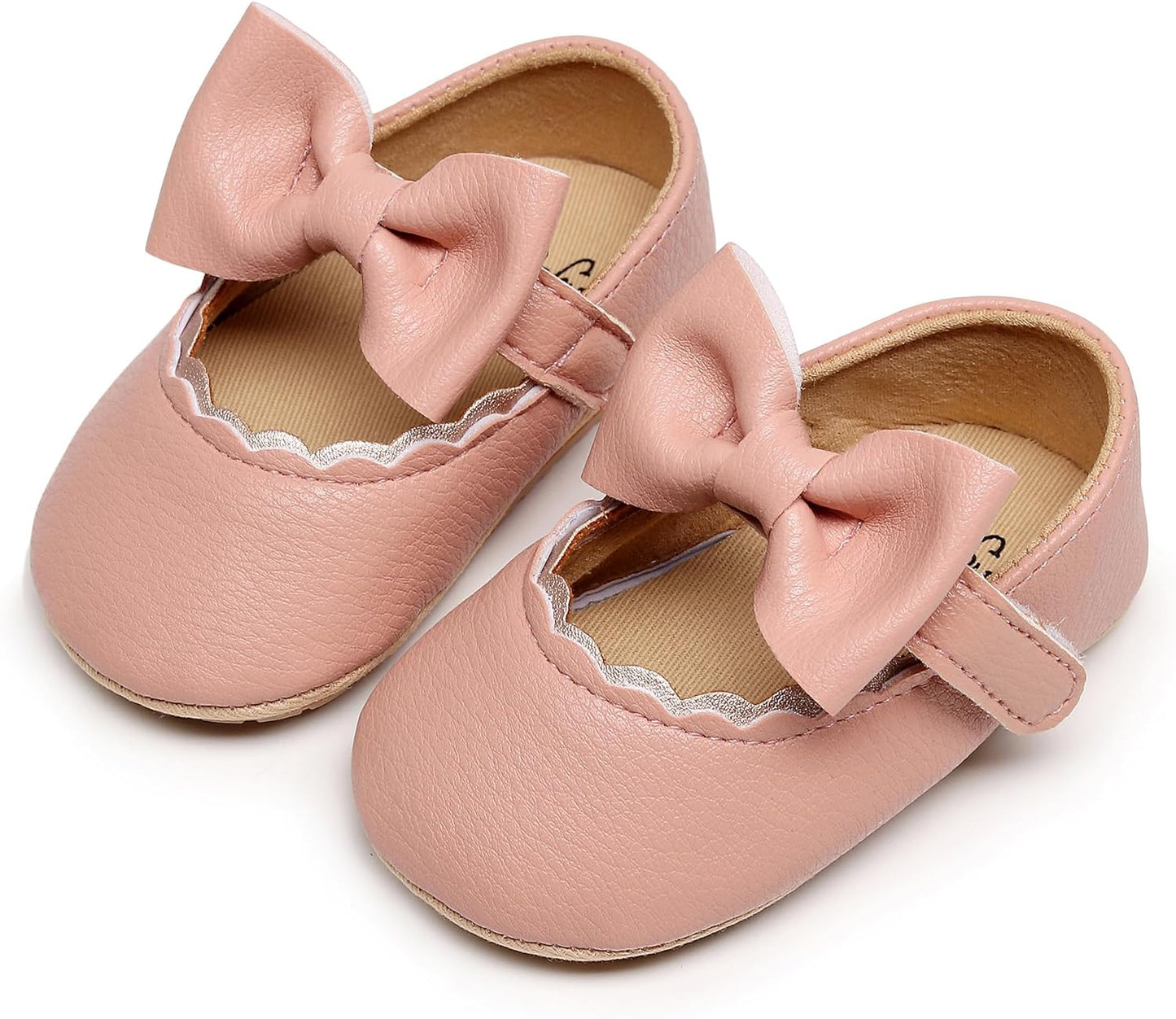 HONGTEYA Infant Baby Girls Mary Jane Flats Non Slip for Toddler First Walkers Soft Sole PU Leather Crib Shoes Sneaker Wedding Party Christmas Princess Dress Shoes Baby Moccasins Girls Xpress