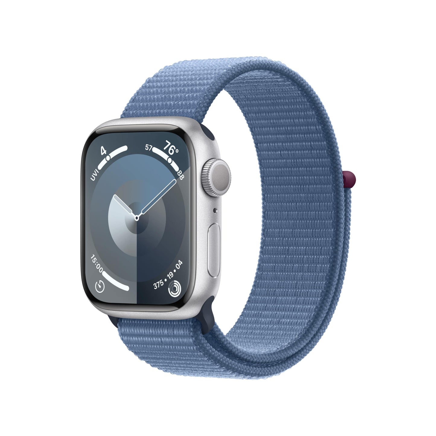 Montre intelligente Apple Watch Series 9 [GPS 45 mm] avec boîtier en aluminium Starlight et bracelet sport Starlight M/L. Tracker d'activité, applications ECG, écran Retina toujours actif, résistant à l'eau 