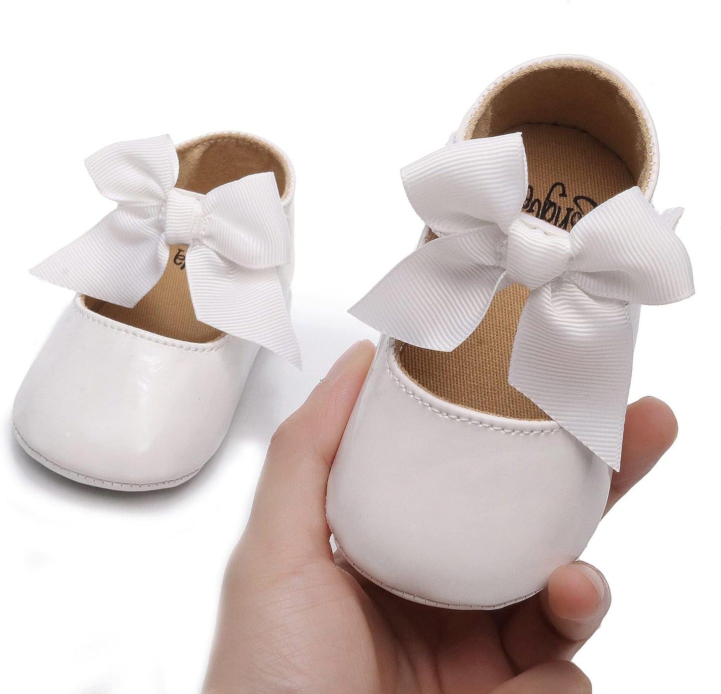 HONGTEYA Infant Baby Girls Mary Jane Flats Non Slip for Toddler First Walkers Soft Sole PU Leather Crib Shoes Sneaker Wedding Party Christmas Princess Dress Shoes Baby Moccasins Girls Xpress