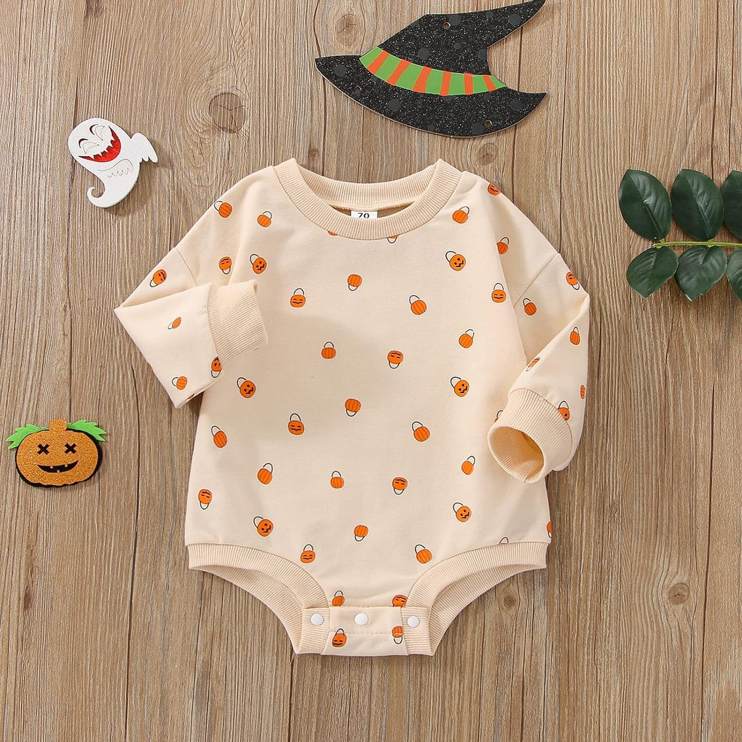 FYBITBO Halloween Baby Girl Boy Clothes Pumpkin Romper Sweatshirt Onesie Long Sleeve Bodysuit Top Fall Winter Outfit Xpress