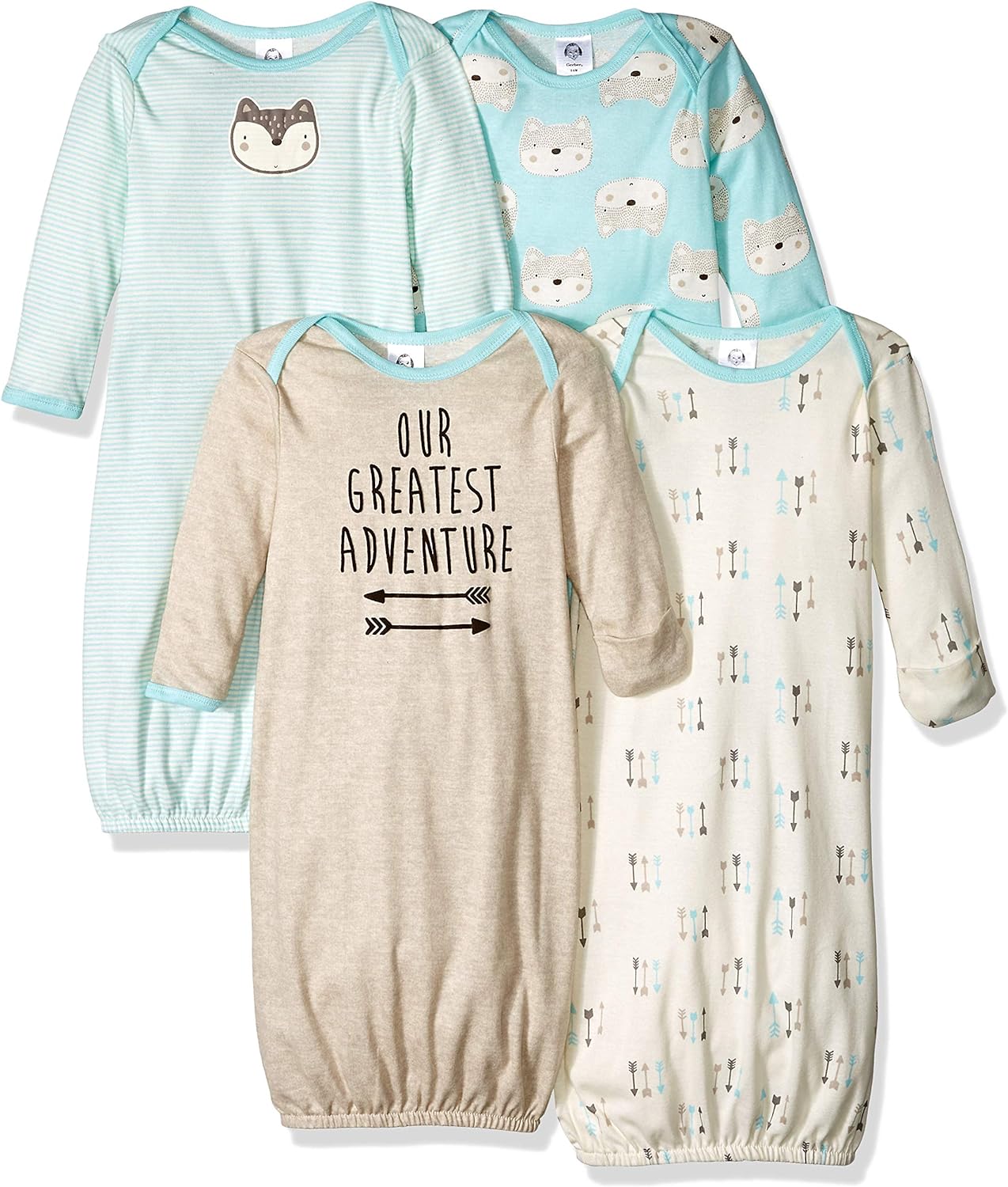 Gerber Baby Boy and Girls 4-Pack Sleeper Gown Xpress