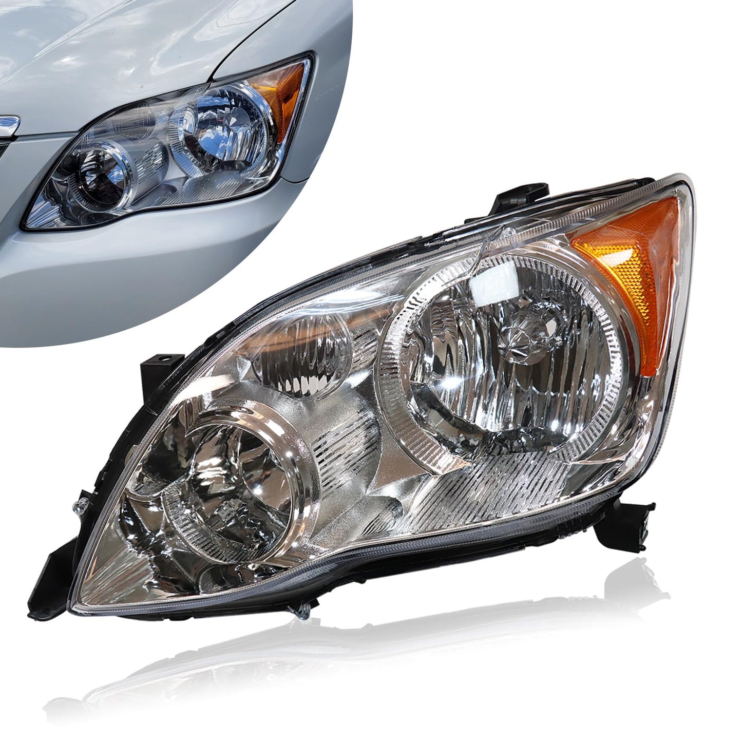 Headlight Assembly Fit For Toyota Avalon 2008 2009 2010 XL/XLS/Limited/Touring Sedan 3.5L, Headlamp Replace OE Number 81110-07093, Front Passenger Right Side