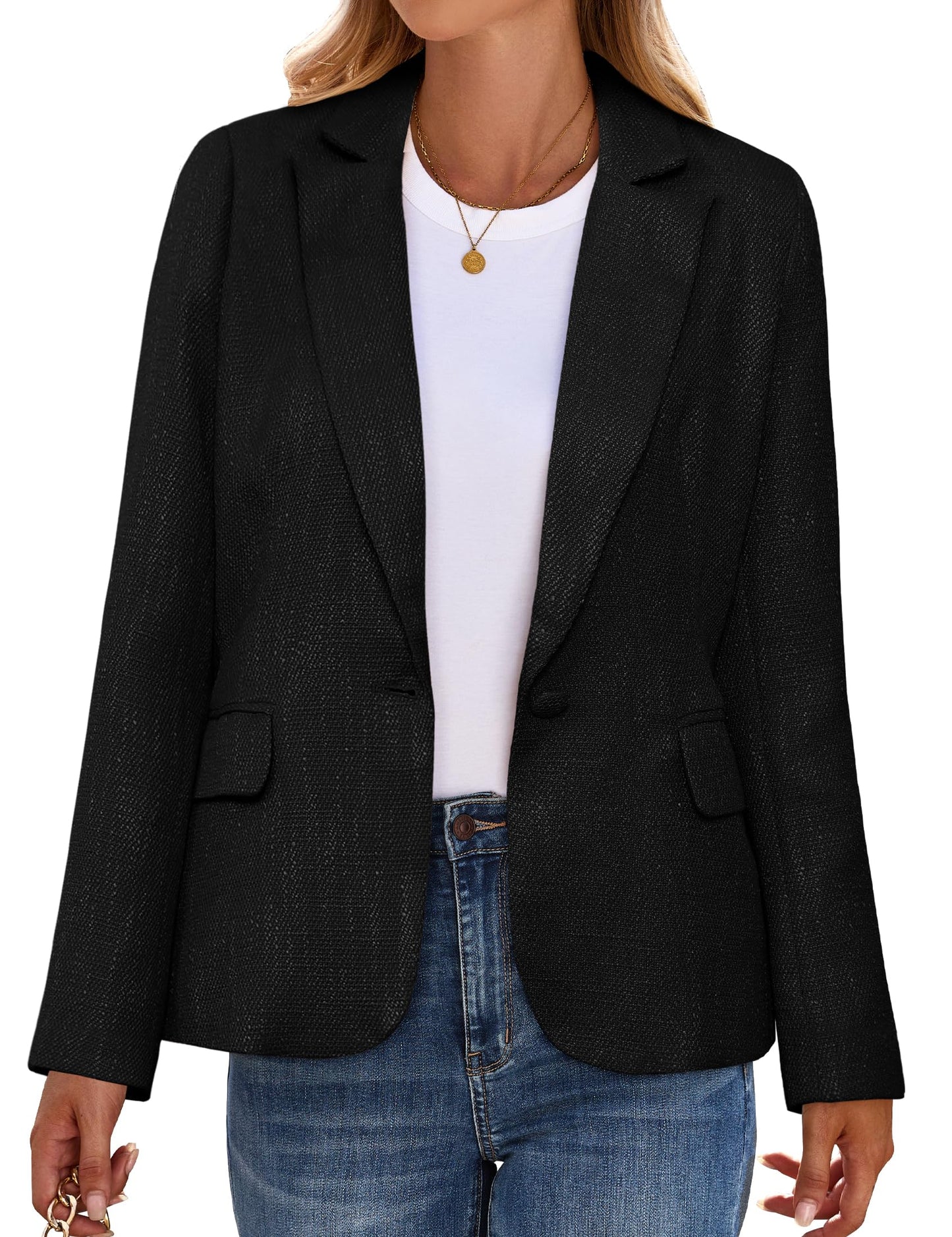 Luvamia Tweed Blazers pour femmes affaires décontracté habillé Blazer veste costumes de travail bureau tenues professionnelles à manches longues