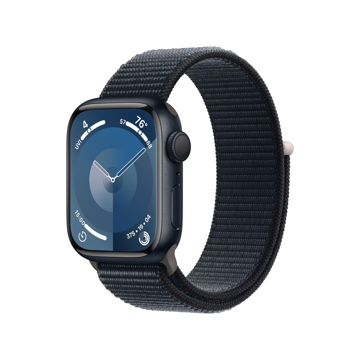 Montre intelligente Apple Watch Series 9 [GPS 45 mm] avec boîtier en aluminium Starlight et bracelet sport Starlight M/L. Tracker d'activité, applications ECG, écran Retina toujours actif, résistant à l'eau 