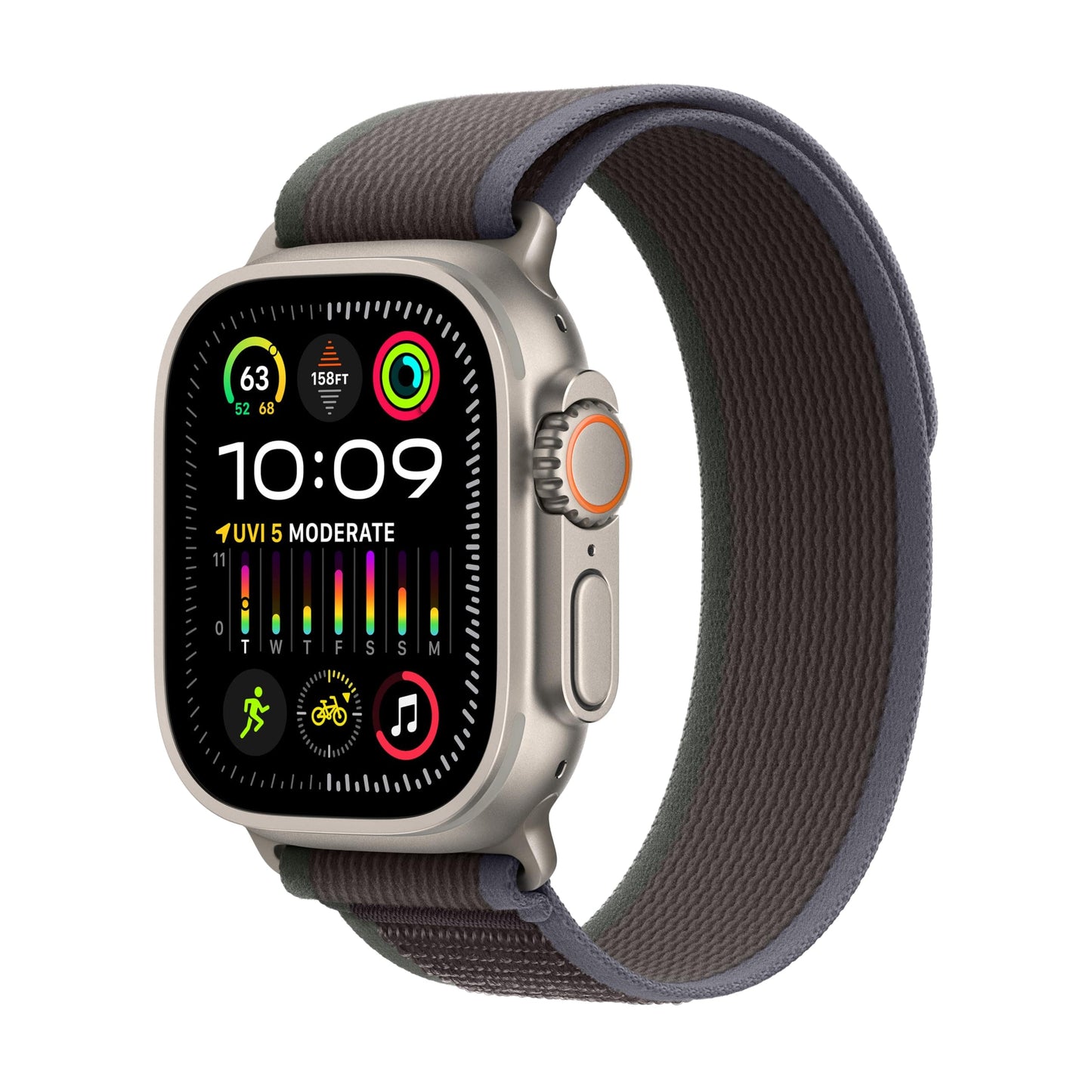 Montre intelligente Apple Watch Ultra 2 [GPS + Cellular 49 mm] avec boîtier en titane robuste et bracelet bleu océan. Tracker d'activité, GPS de précision, bouton d'action, durée de vie de la batterie extra longue, écran Retina lumineux 