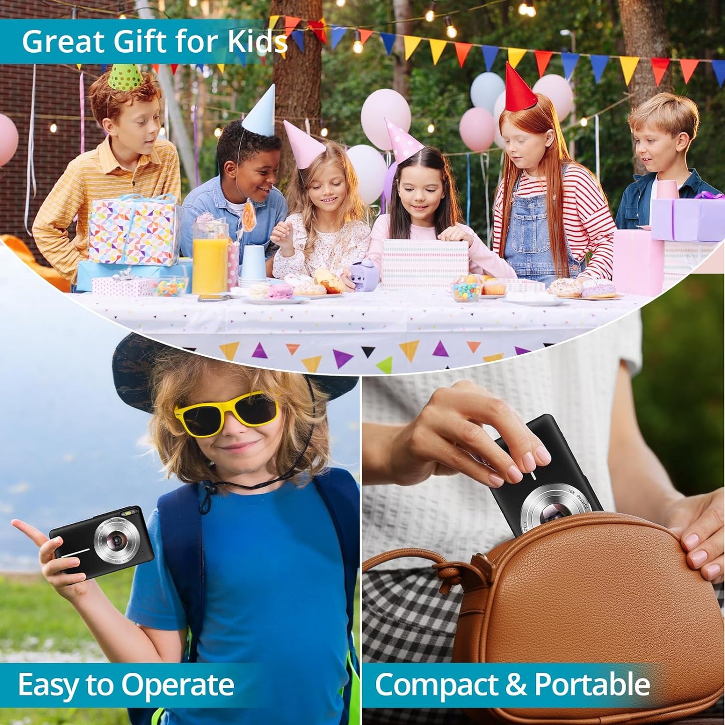 Digital Camera 2024 Newest 1080P 44MP Digital Cameras for Photography, Digital Point and Shoot Camera for Kids with 16X Zoom, Anti-Shake, Compact Small Travel Camera for Boys Girls Teens Gift Xpress