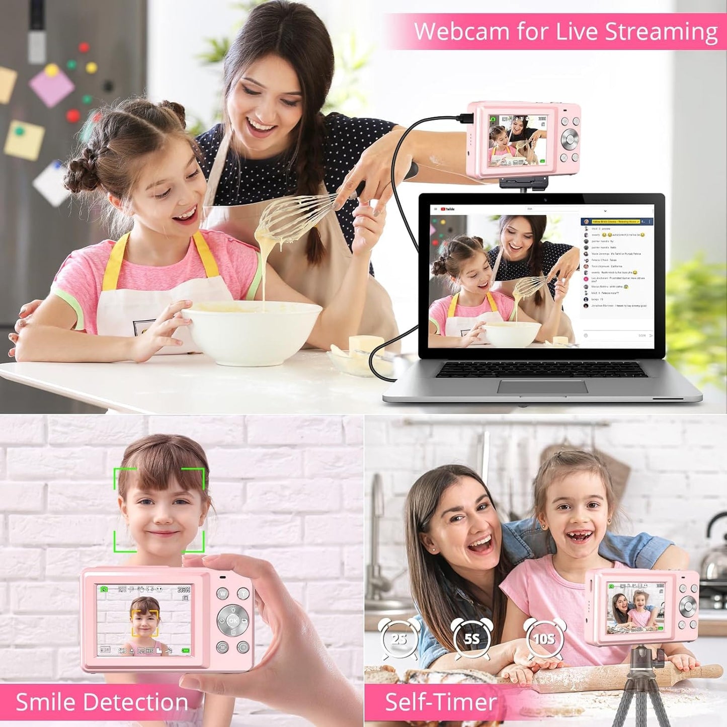 Digital Camera 2024 Newest 1080P 44MP Digital Cameras for Photography, Digital Point and Shoot Camera for Kids with 16X Zoom, Anti-Shake, Compact Small Travel Camera for Boys Girls Teens Gift Xpress