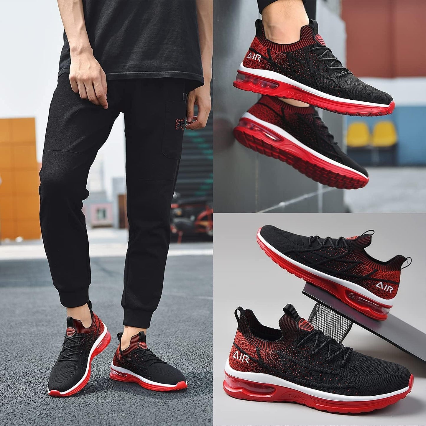 IIV Mens Air Running Shoes Casual Tennis Walking Athletic Gym Fashion Lightweight Slip On Sneakers Xpress