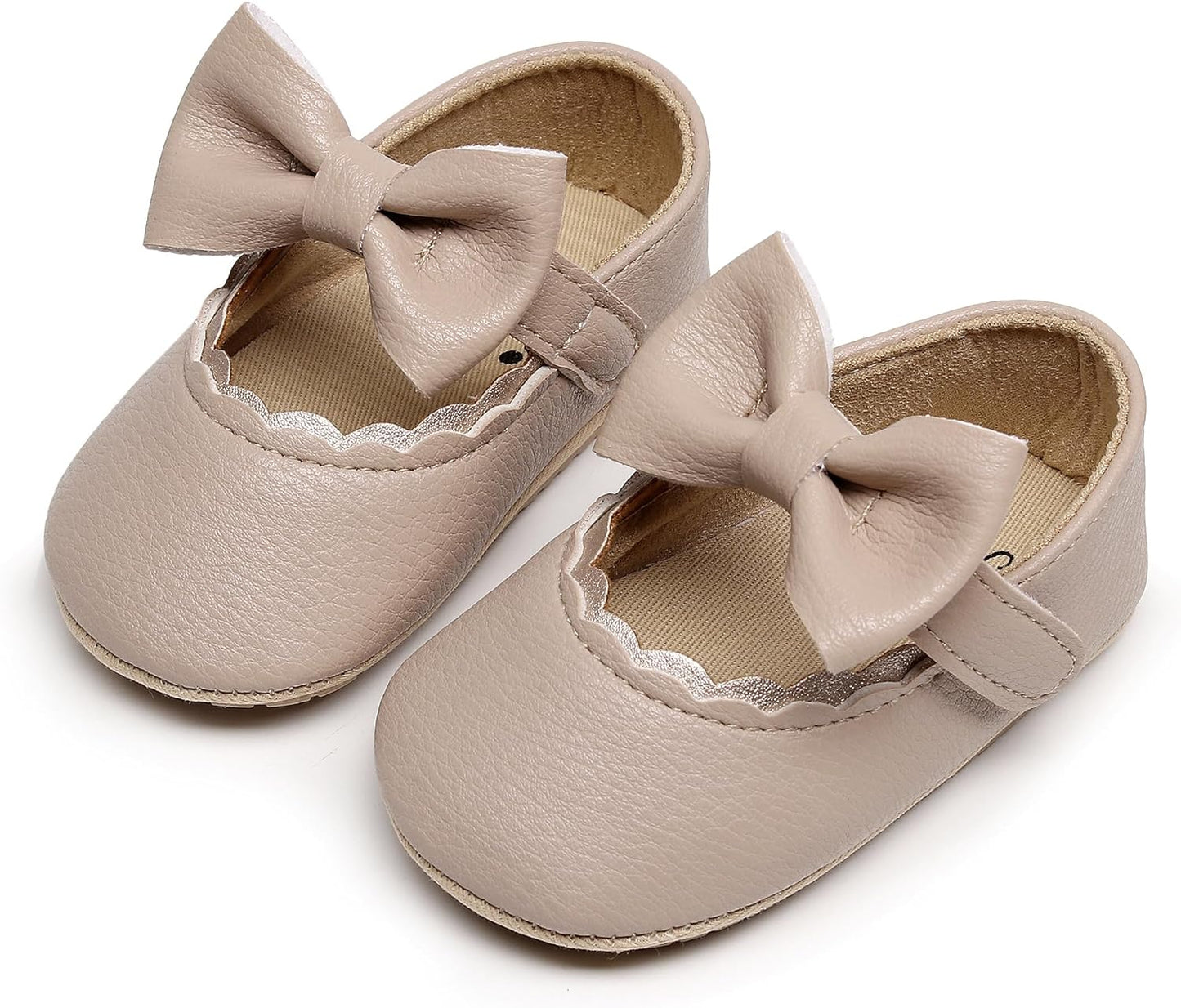 HONGTEYA Infant Baby Girls Mary Jane Flats Non Slip for Toddler First Walkers Soft Sole PU Leather Crib Shoes Sneaker Wedding Party Christmas Princess Dress Shoes Baby Moccasins Girls Xpress