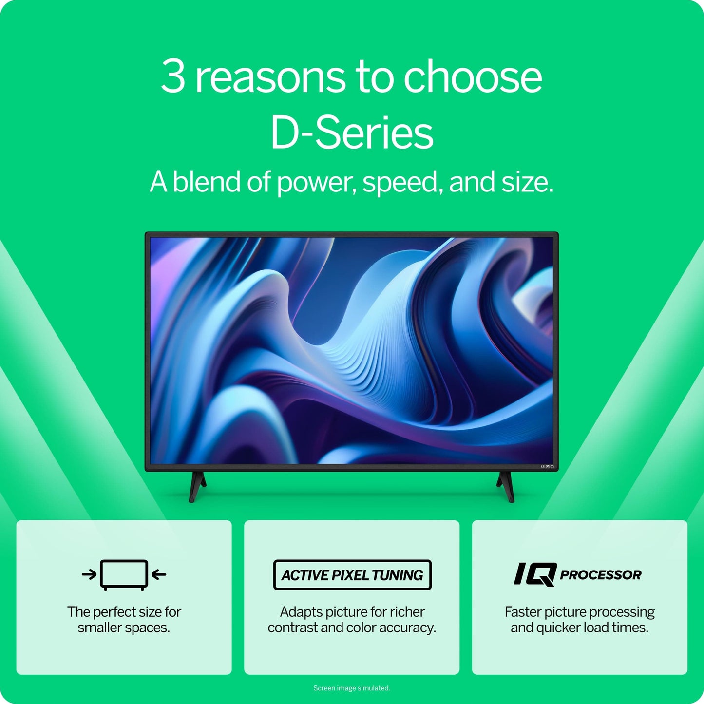 VIZIO Téléviseur intelligent série D HD 720p 32 pouces avec Apple AirPlay et Chromecast intégrés, compatibilité Alexa, D32h-J, modèle 2022 