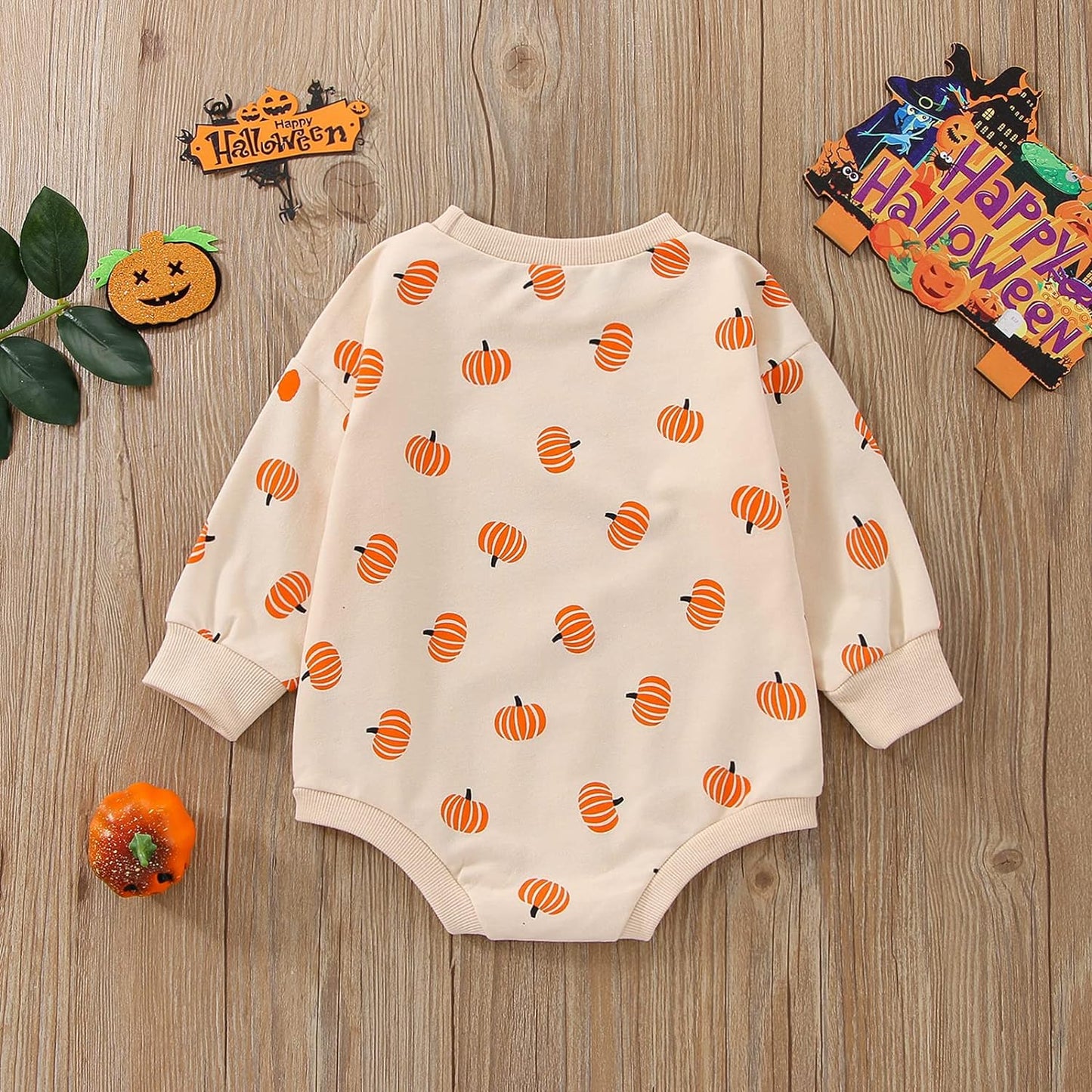 FYBITBO Halloween Baby Girl Boy Clothes Pumpkin Romper Sweatshirt Onesie Long Sleeve Bodysuit Top Fall Winter Outfit Xpress