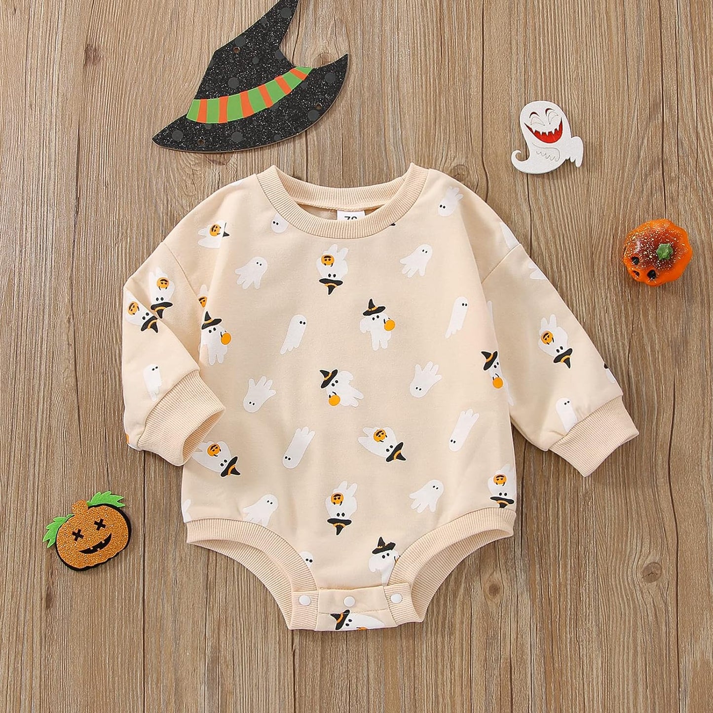 FYBITBO Halloween Baby Girl Boy Clothes Pumpkin Romper Sweatshirt Onesie Long Sleeve Bodysuit Top Fall Winter Outfit Xpress