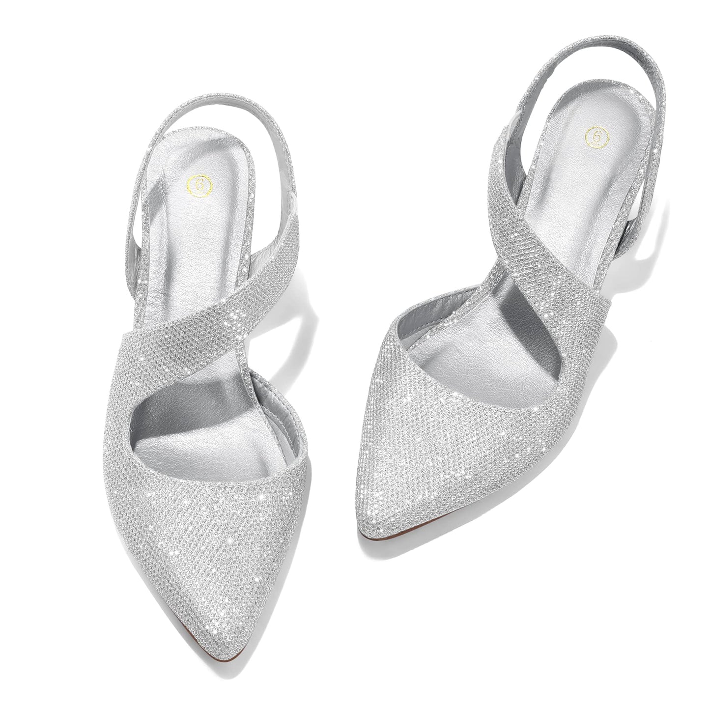 mysoft Escarpins pour femme à talon bas de 5,1 cm et bout pointu avec bride arrière pour robe de soirée de mariage 