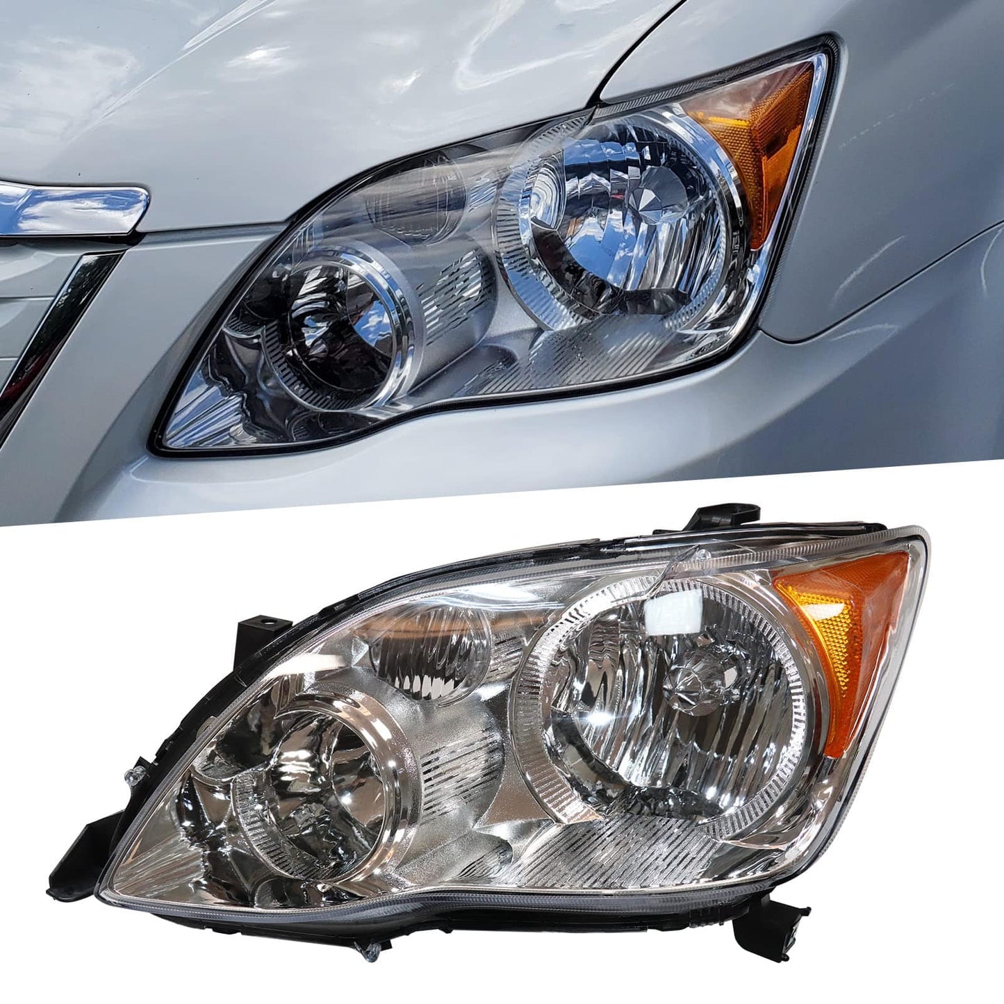 Headlight Assembly Fit For Toyota Avalon 2008 2009 2010 XL/XLS/Limited/Touring Sedan 3.5L, Headlamp Replace OE Number 81110-07093, Front Passenger Right Side