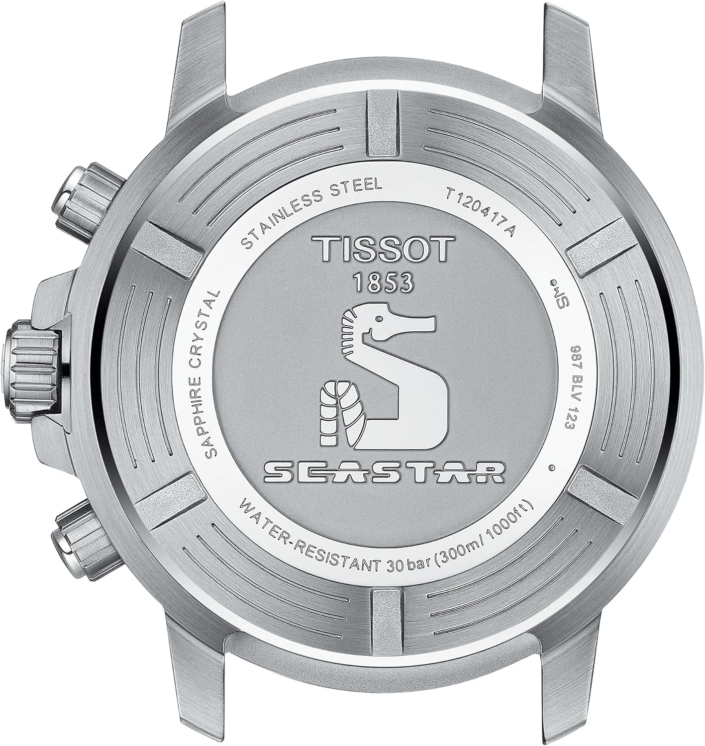 Tissot Mens Seastar 1000 Quartz Chronograph 316L Stainless Steel case Swiss Quartz Watch, Grey, Stainless Steel, 22 (T1204171104103)