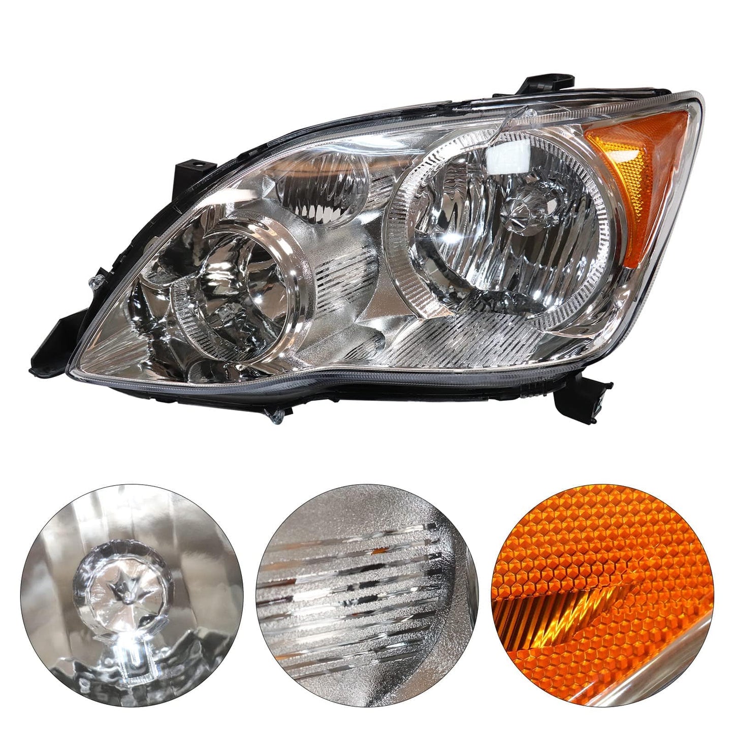 Headlight Assembly Fit For Toyota Avalon 2008 2009 2010 XL/XLS/Limited/Touring Sedan 3.5L, Headlamp Replace OE Number 81110-07093, Front Passenger Right Side