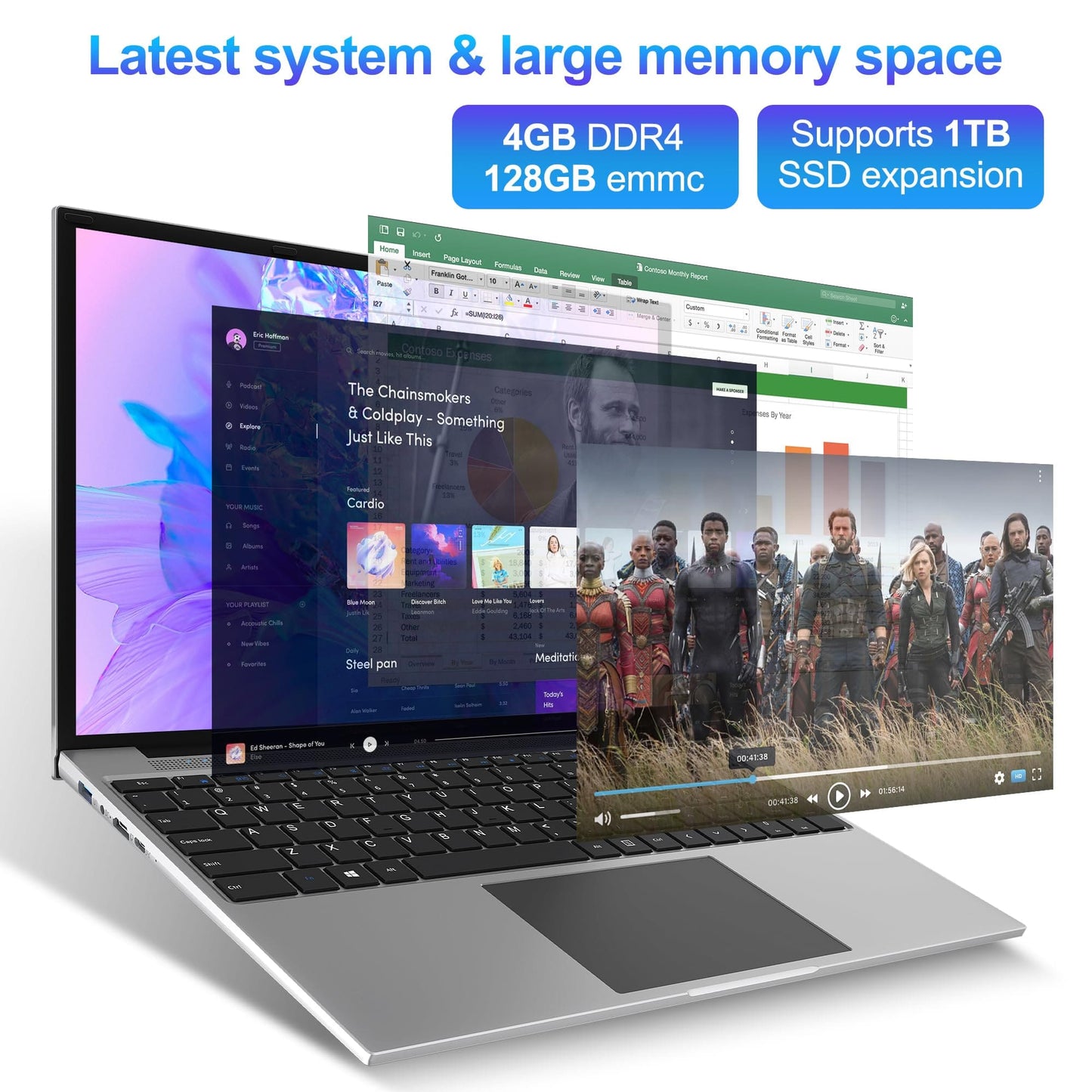 jumper Laptop, 16 pulgadas, computadora portátil con 16GB DDR5 RAM 512GB SSD, CPU Intel N100, pantalla FHD IPS 1920x1200, 4 parlantes estéreo, Mini HDMi, sistema de enfriamiento, teclado numérico, WiFi 2.4G+5G, BT4.0. 