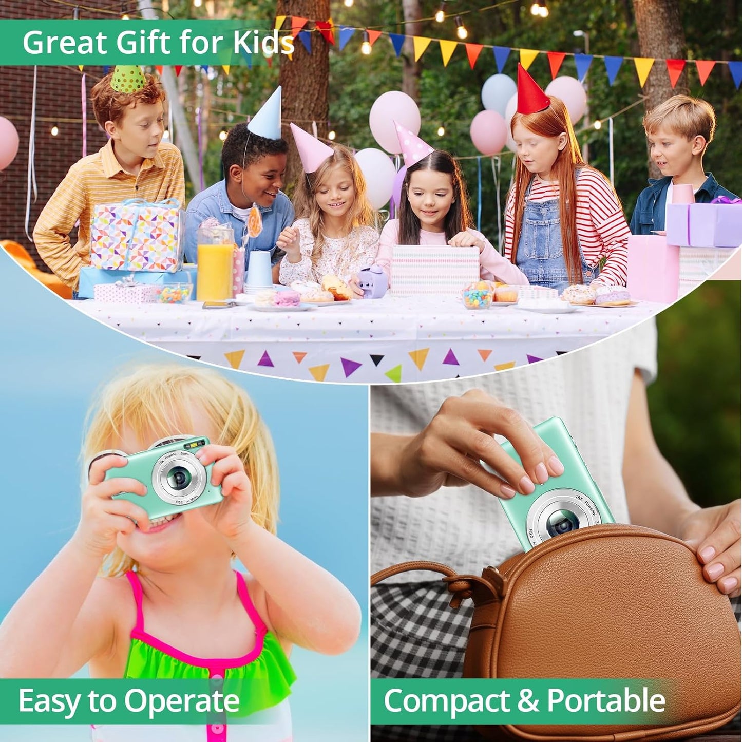 Digital Camera 2024 Newest 1080P 44MP Digital Cameras for Photography, Digital Point and Shoot Camera for Kids with 16X Zoom, Anti-Shake, Compact Small Travel Camera for Boys Girls Teens Gift Xpress