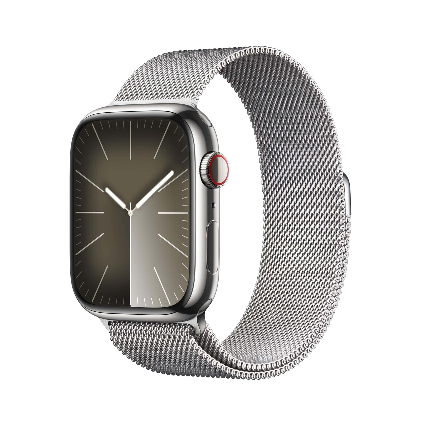 Montre intelligente Apple Watch Series 9 [GPS + Cellular 45 mm] avec boîtier en aluminium argenté avec boucle Sport bleu hiver. Tracker d'activité, applications ECG, écran Retina toujours activé, neutre en carbone 