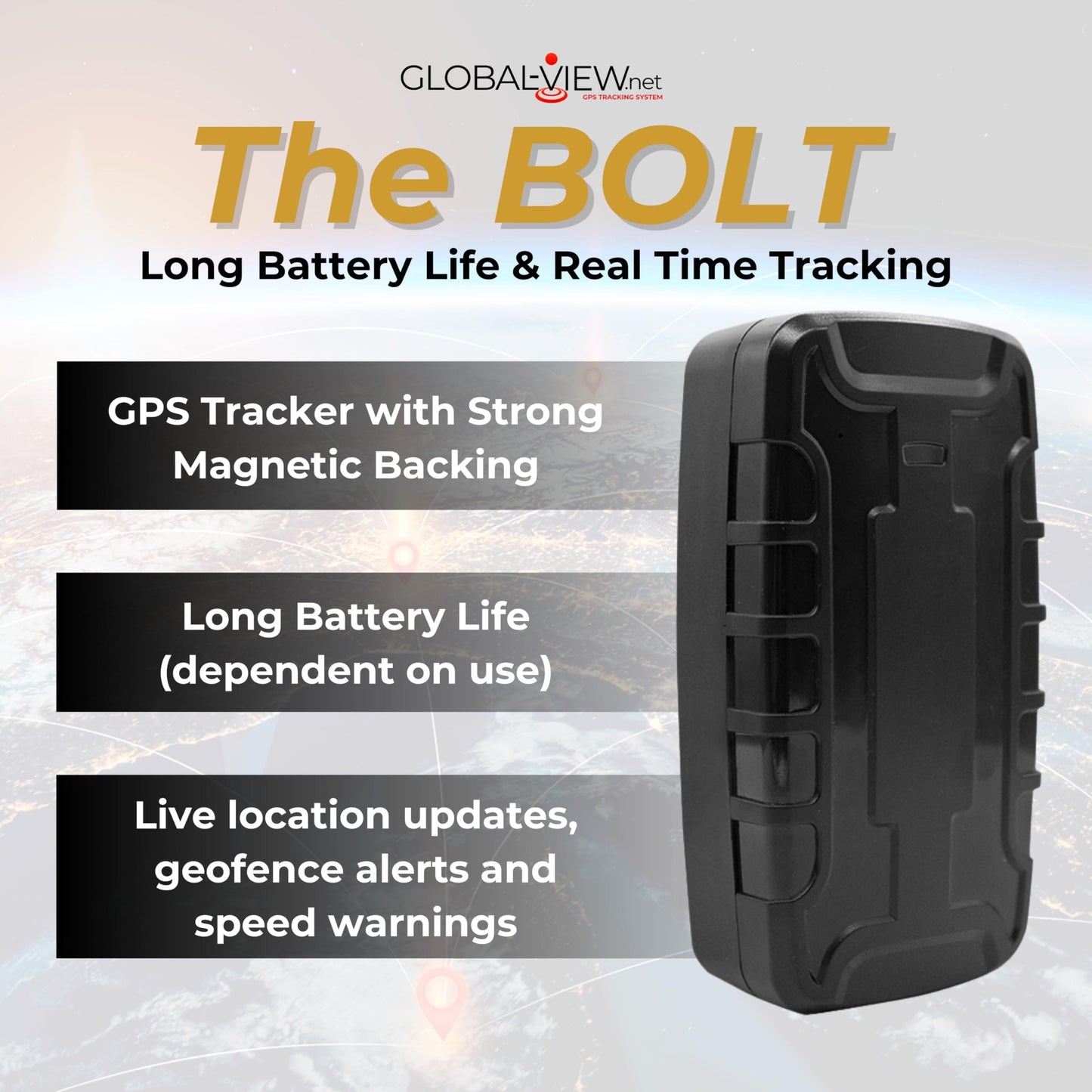 Dispositif de suivi de voiture GPS magnétique caché avec logiciel (longue durée de vie de la batterie) Traqueur en temps réel de camions, d'actifs, de personnes âgées et d'adolescents - Tracker secret - Suivi de flotte Global-View 