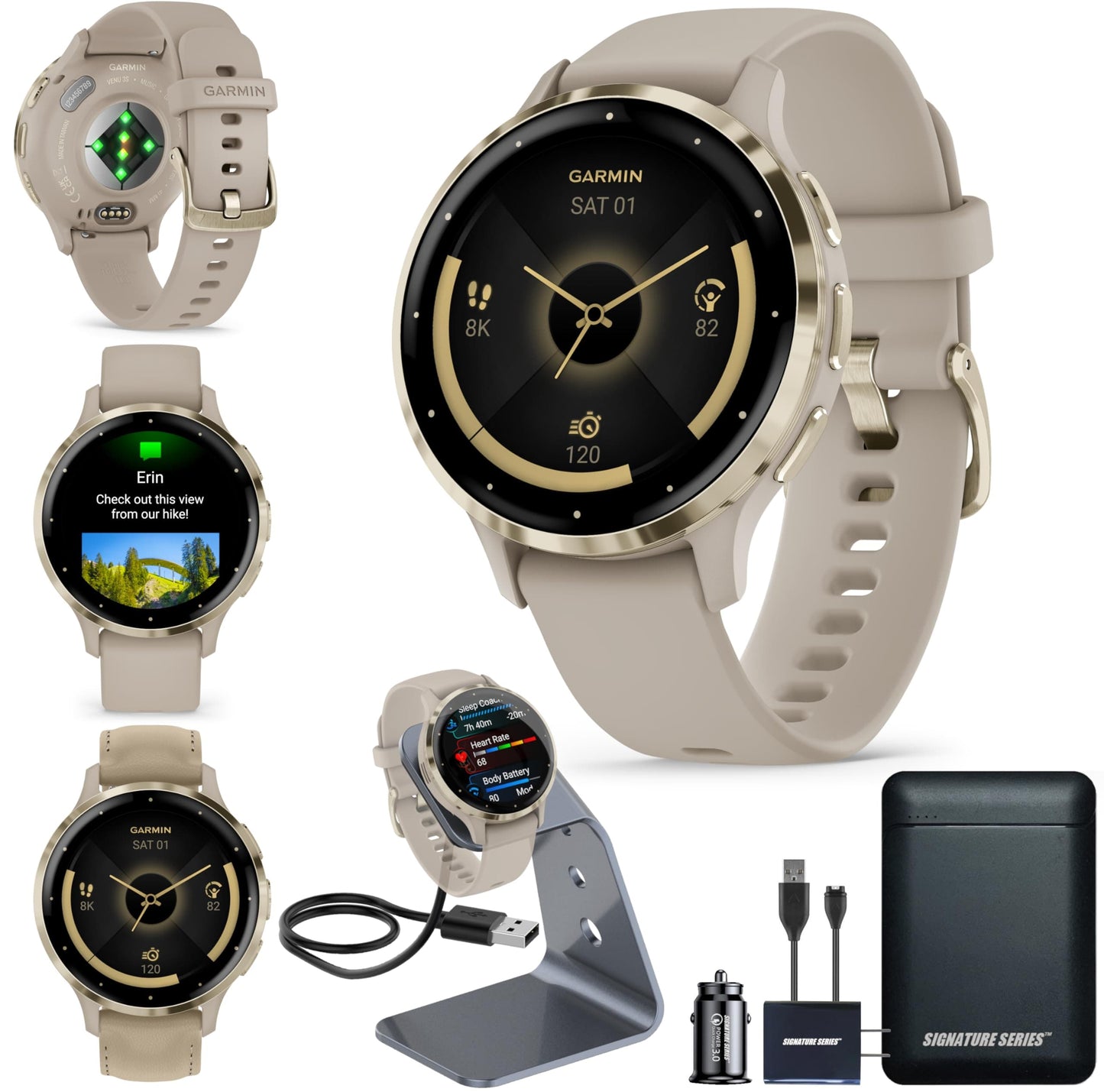 Garmin Venu 3, Smartwatch GPS con Pantalla AMOLED, Negro | Funciones avanzadas de salud y estado físico, duración de la batería de hasta 14 días, monitoreo de energía de la batería corporal con paquete de energía exclusivo 