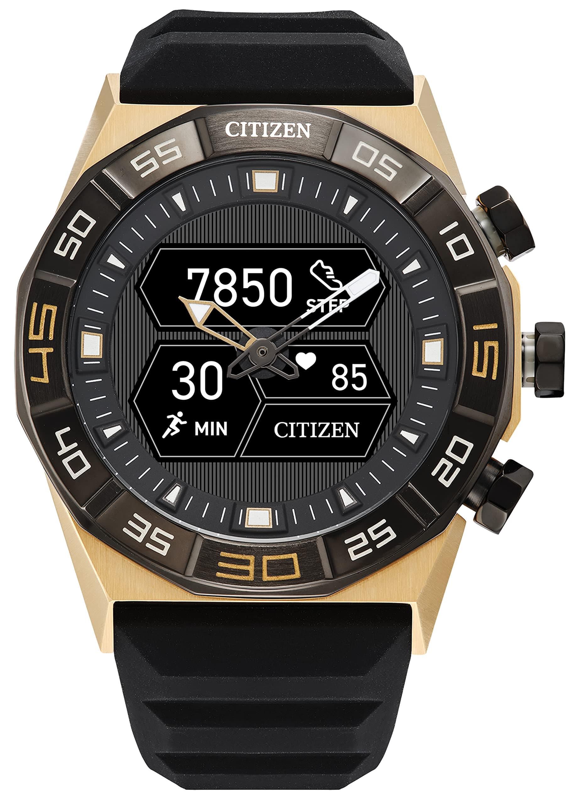 Reloj inteligente híbrido Citizen CZ Smart PQ2 con aplicación YouQ Wellness con IBM Watson® AI e investigación de la NASA, pantalla personalizable en blanco y negro, Bluetooth, HR, rastreador de actividad, duración de la batería de 18 días 